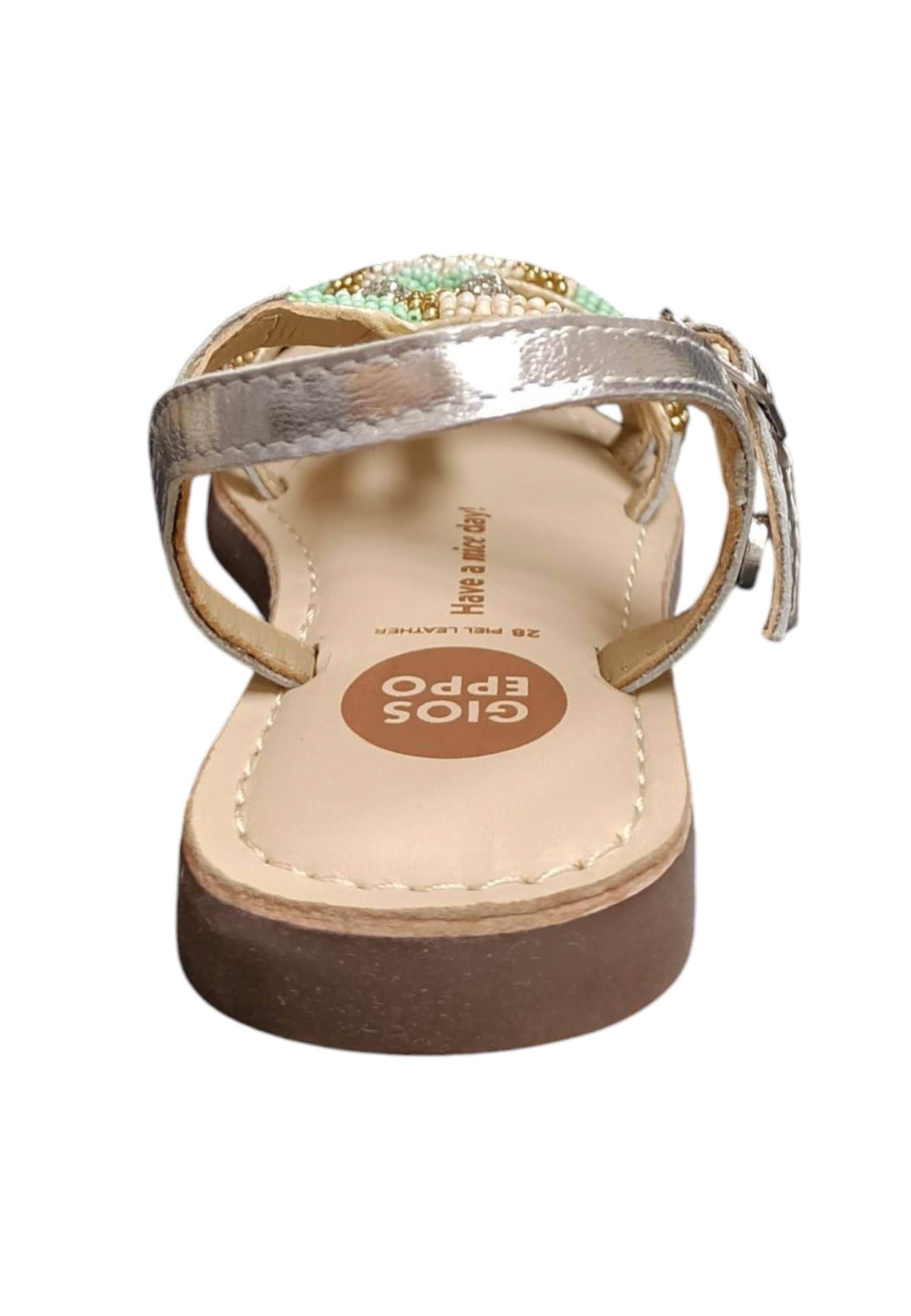 Sandalo bambina Gioseppo Komensky argento pelle fibbia comfort elegance in Ballerine Scarpetteria Gica - Trani, commercioVirtuoso.it