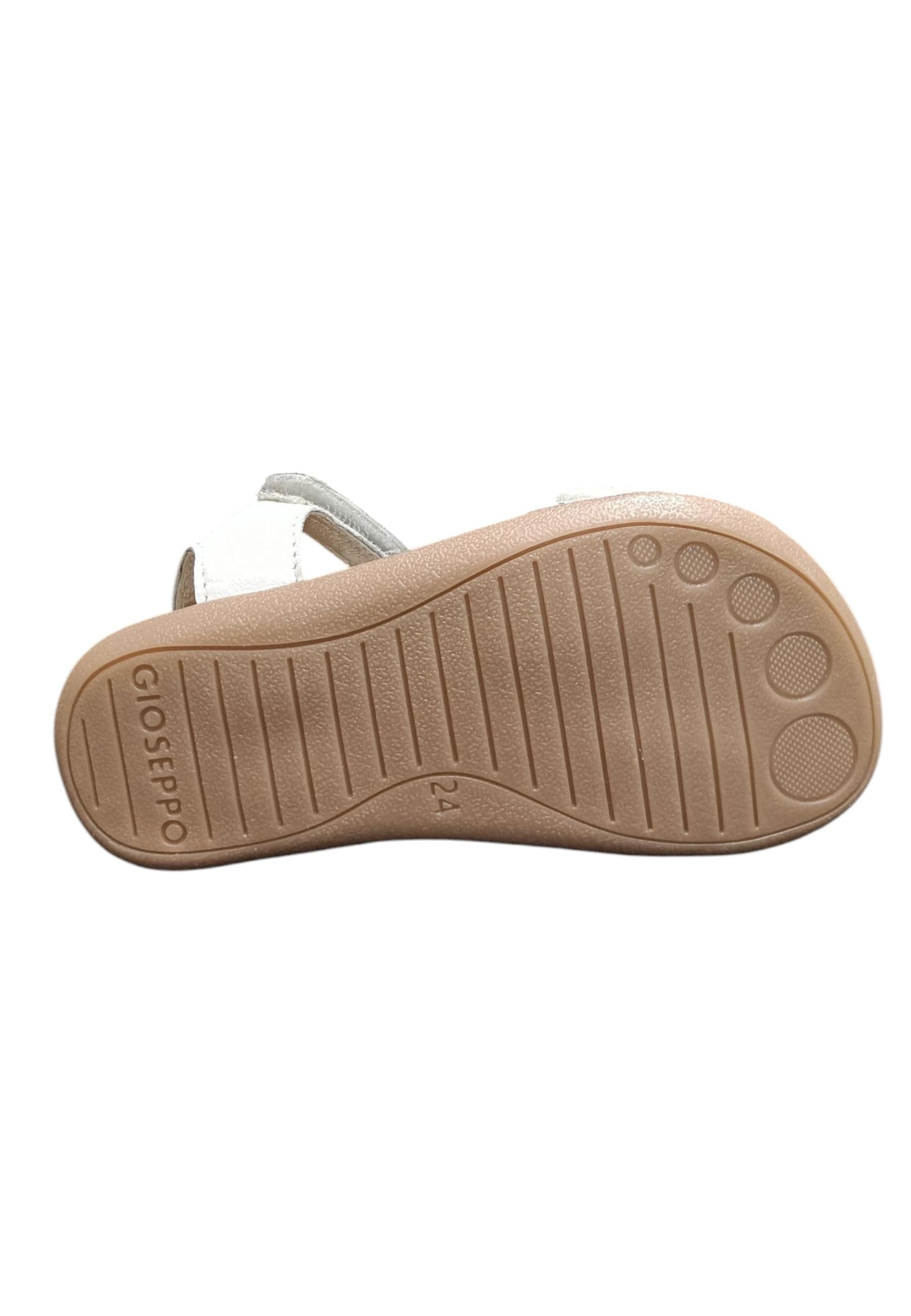 Sandalo bambina Gioseppo Hiram bianco pelle velcro comfort elegance - 5
