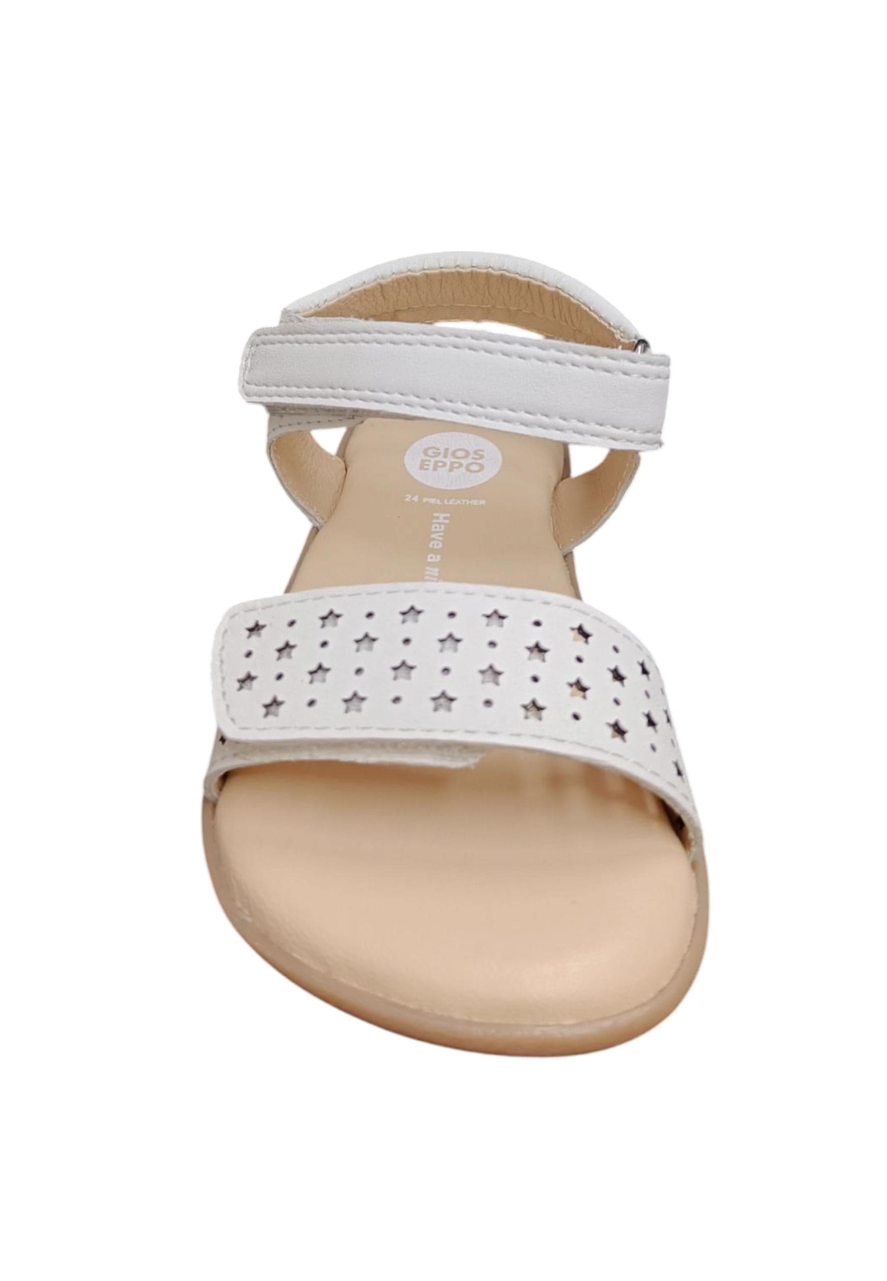 Sandalo bambina Gioseppo Hiram bianco pelle velcro comfort elegance in Ballerine Scarpetteria Gica - Trani, commercioVirtuoso.it