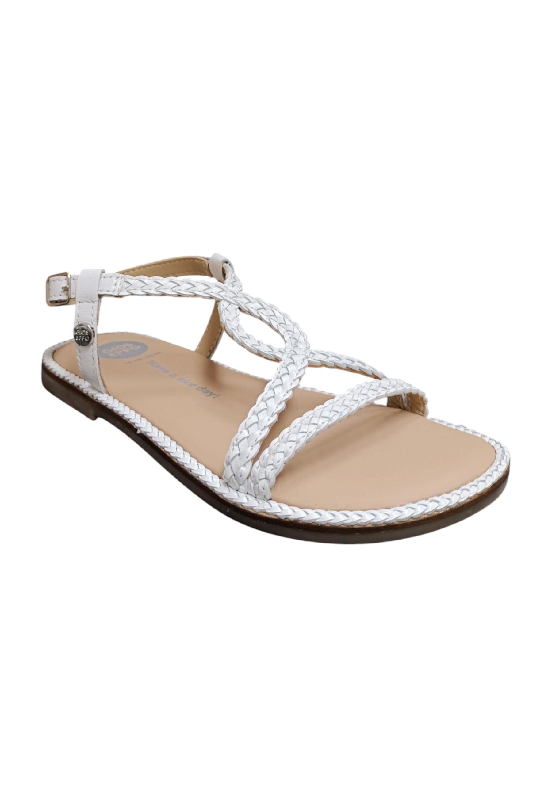 Sandalo bambina Gioseppo Suffield bianco pelle fibbia comfort elegance - 7