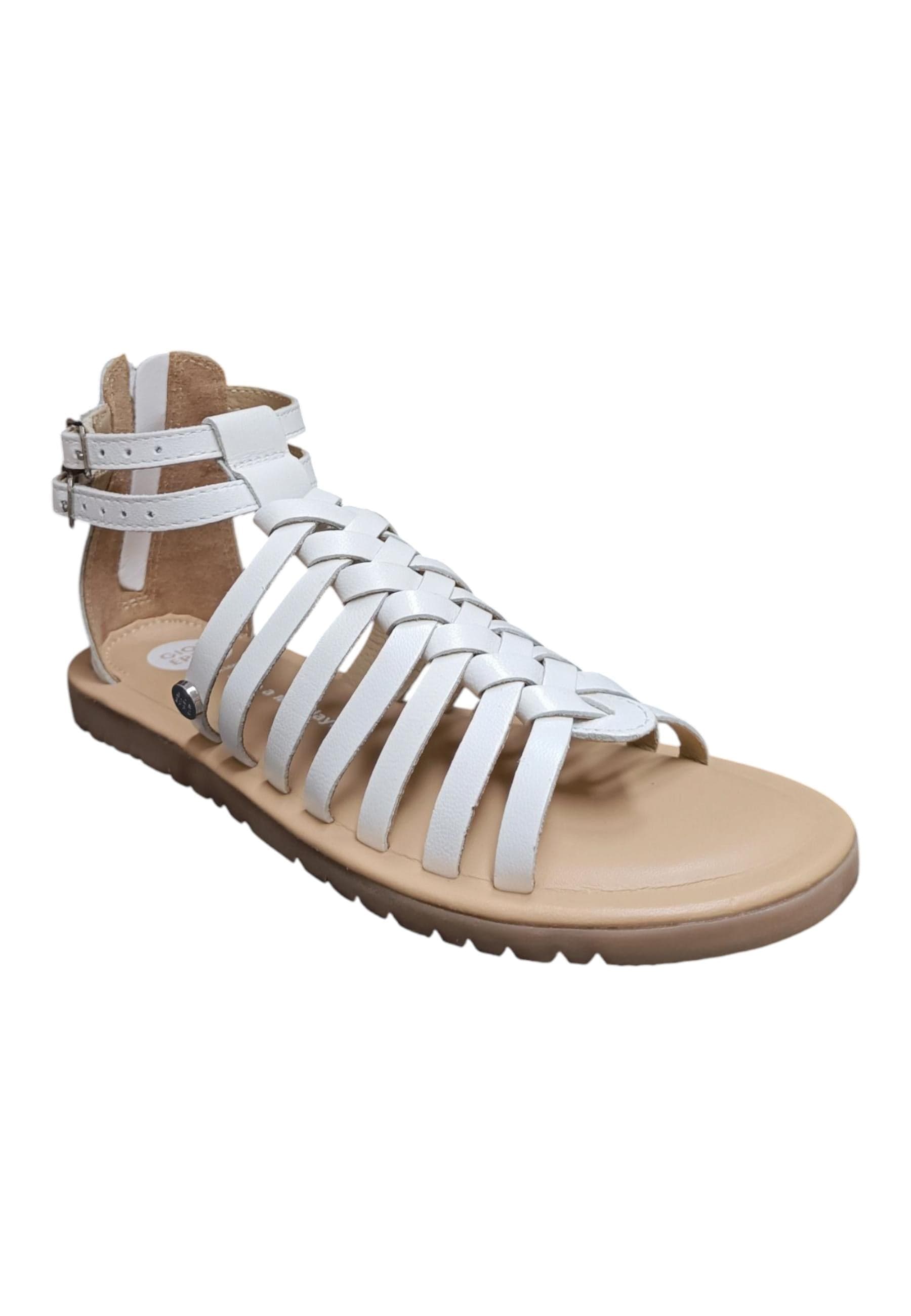 Sandalo bambina Gioseppo Onalaska bianco pelle fibbia comfort elegance in Ballerine Scarpetteria Gica - Trani, commercioVirtuoso.it