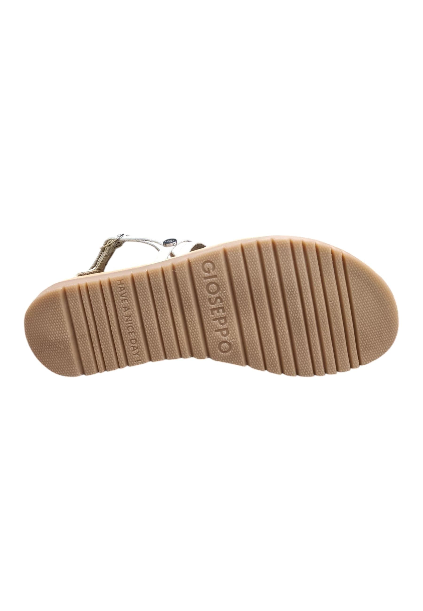 Sandalo bambina Gioseppo Onalaska bianco pelle fibbia comfort elegance - 5