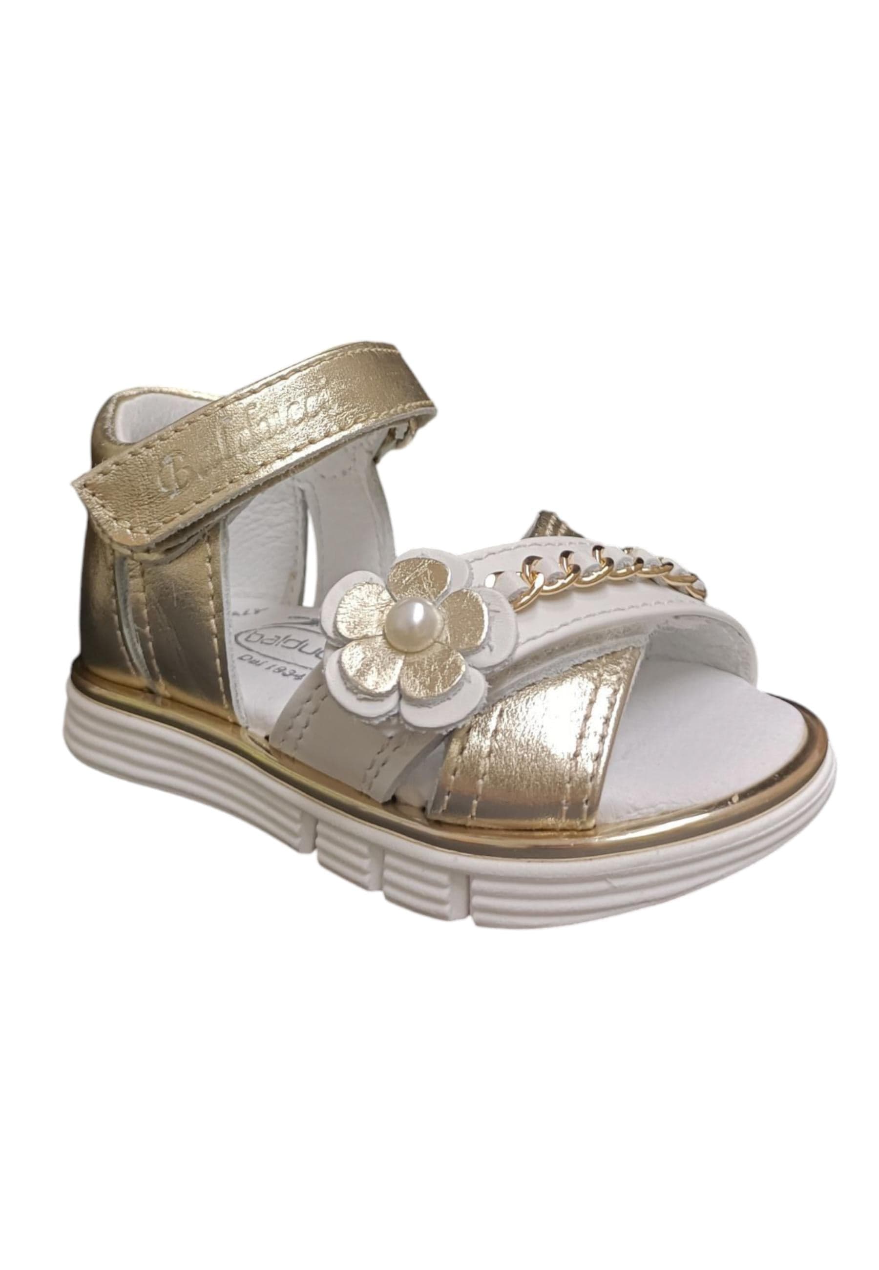 Scarpe sandalo tallonato Bambine balducci CITA  bianco-oro velcro in Ballerine Scarpetteria Gica - Trani, commercioVirtuoso.it