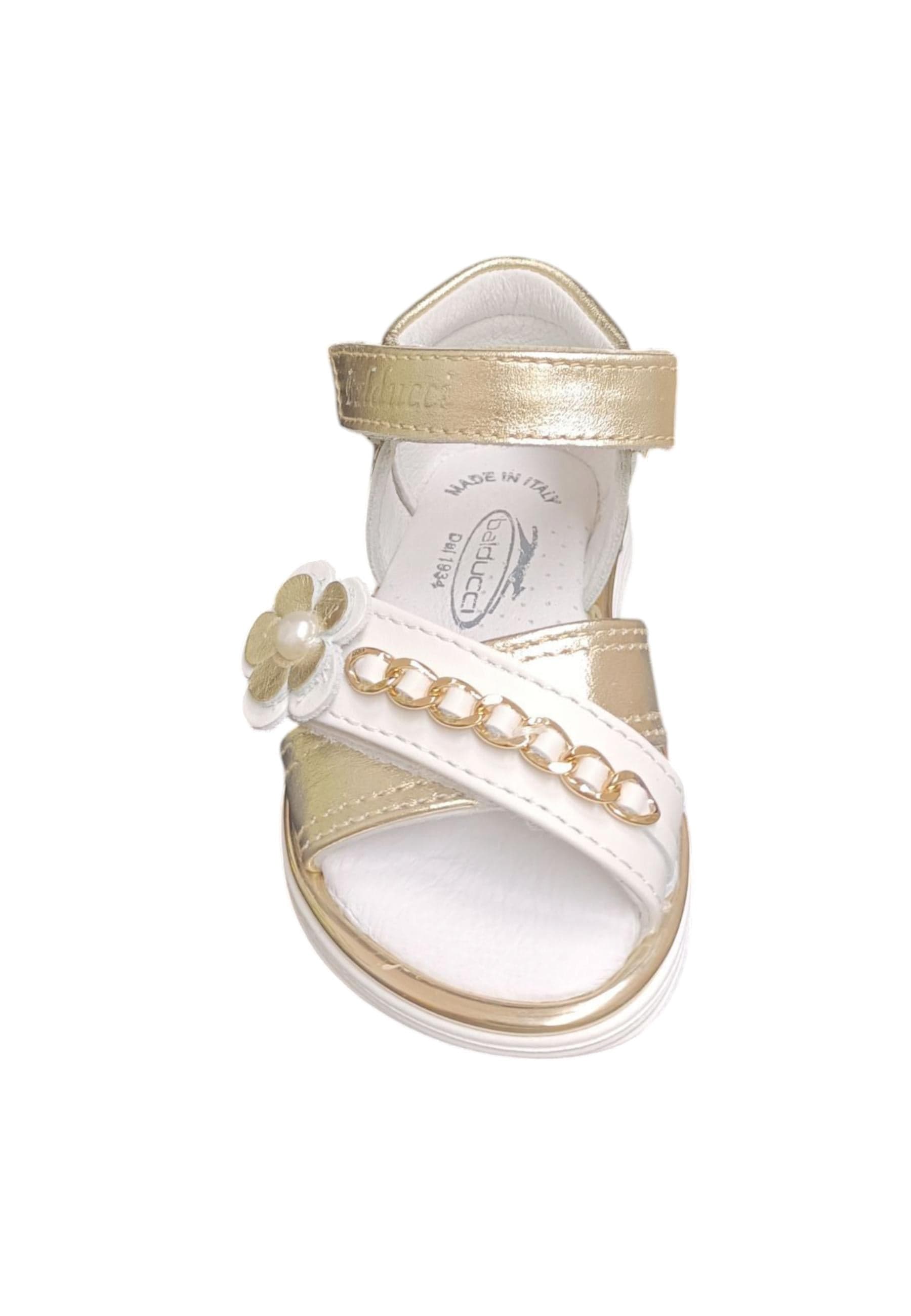 Scarpe sandalo tallonato Bambine balducci CITA  bianco-oro velcro in Ballerine Scarpetteria Gica - Trani, commercioVirtuoso.it