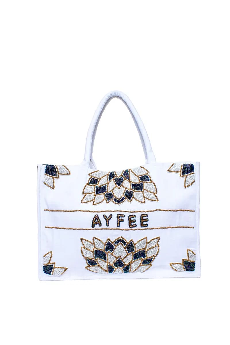 AYFEE | Borsa mare shopping bag White and Gold - 2