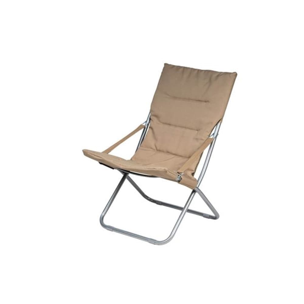 SPIAGGINA SEDIA CANAPONE IN ACCIAIO TESSUTO IMBOTTITO PIEGHEVOLE RELAX MARRONE 3994190 - 3