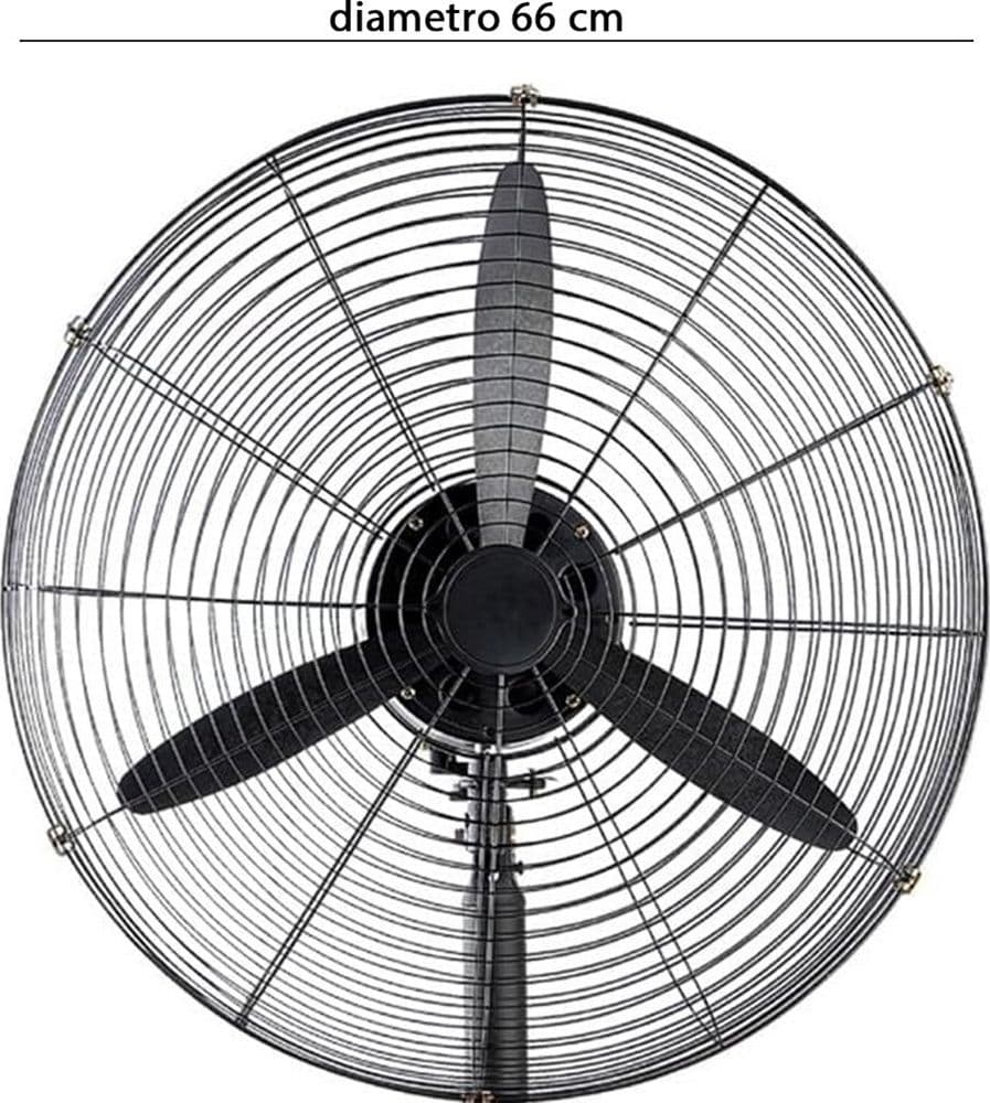 VENTILATORE DA PARETE INDUSTRIALE ⌀66CM 180 WATT CON 3 PALE MONTAGGIO A MURO 6158053 - 4