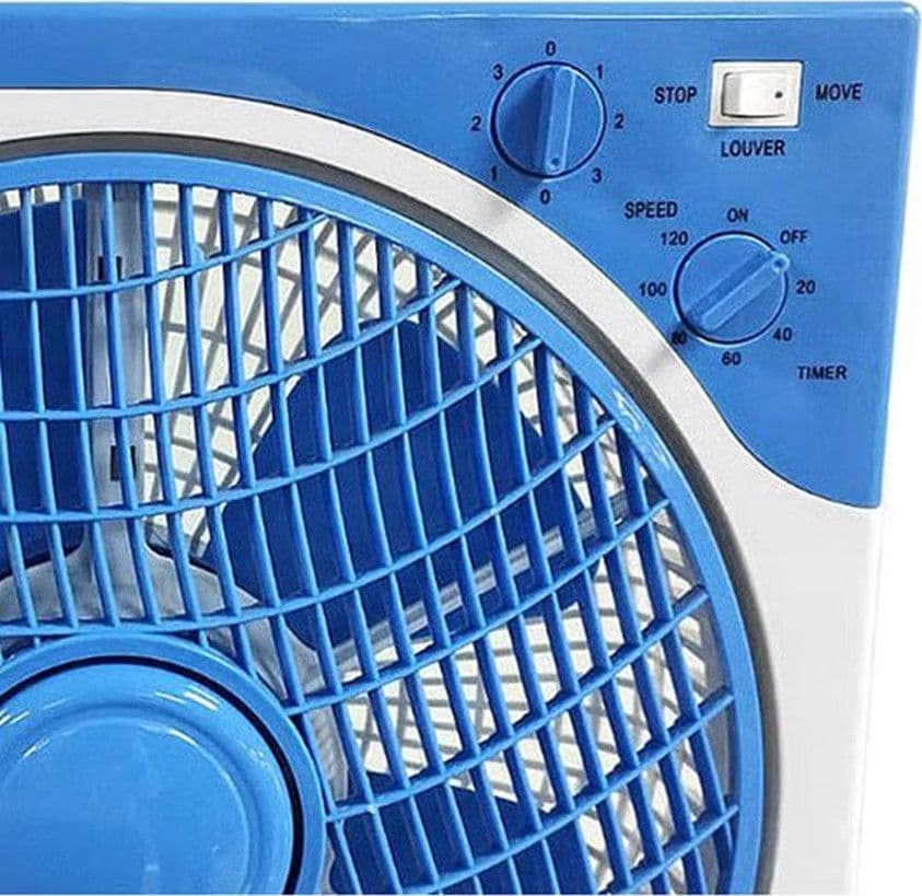 VENTILATORE QUADRATO BOX FAN 45 WATT 30 CM CON TIMER BIANCO AZZURRO 5 PALE 5340055 - 4