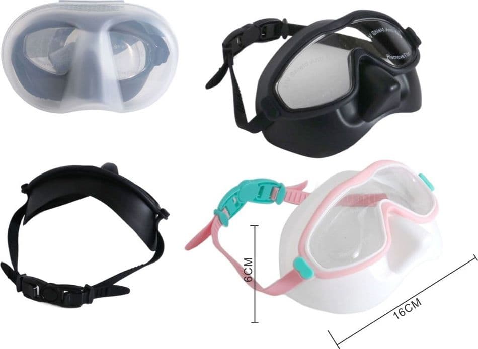 MASCHERA OCCHIALINI DA NUOTO CON COPERTURA PER NASO 16X6CM ATTREZZATURA IMMERSIONI 618448 - 2