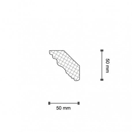 €0,99ml *** STOCK *** Pacco da 96ml di cornice decorativa in polistirene compatto XPS 50X50x2000 LD11G Eternal Parquet