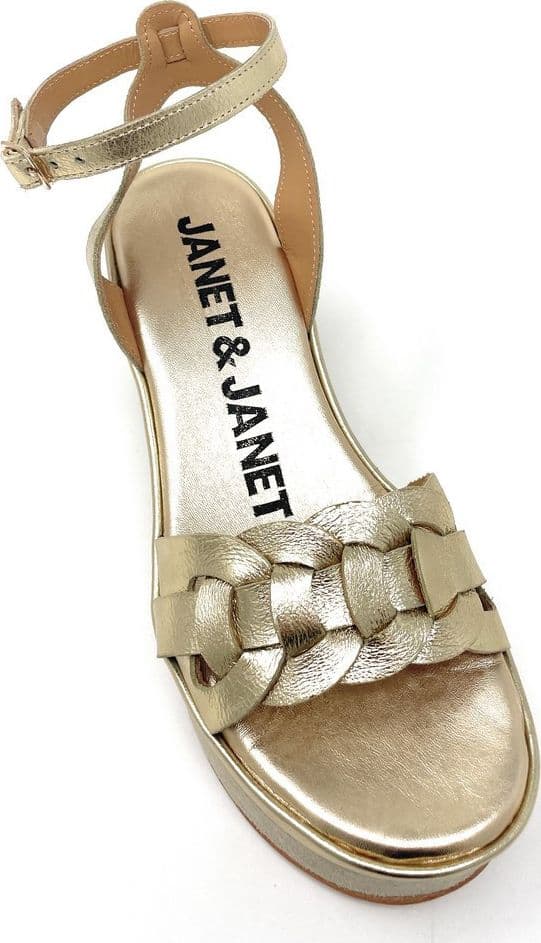 Janet & Janet sandali donna platform in suede gold J 152 - 5