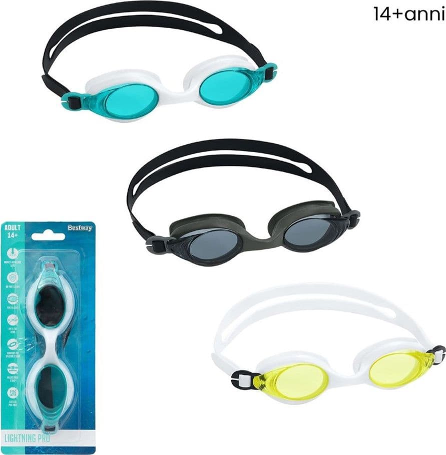 OCCHIALINI DA NUOTO LIGHTNING PRO RIVESTIMENTO ANTI UV ANTIAPPANNAMENTO 14+ ANNI 21130 - 20