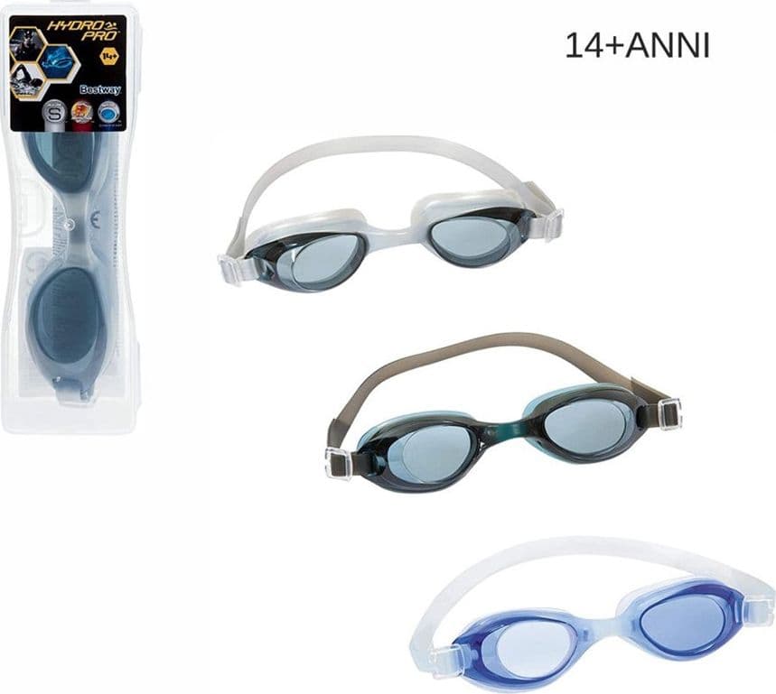 OCCHIALINI DA NUOTO HYDRO PRO ACTIWEAR 14+ ANNI IN SILICONE REGOLABILE 3 COLORI 21051Y - 5