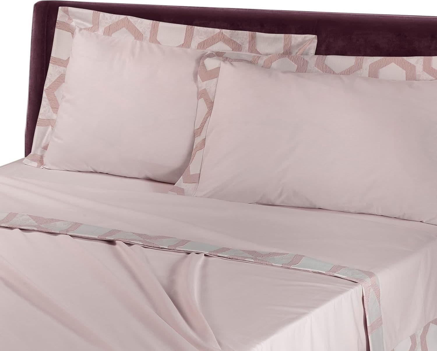 ISCHIA COLLEZIONE MON AMOUR ELEGANTE COMPLETO LENZUOLA MATRIMONIALE MISURA MAXI IN COTONE - 3