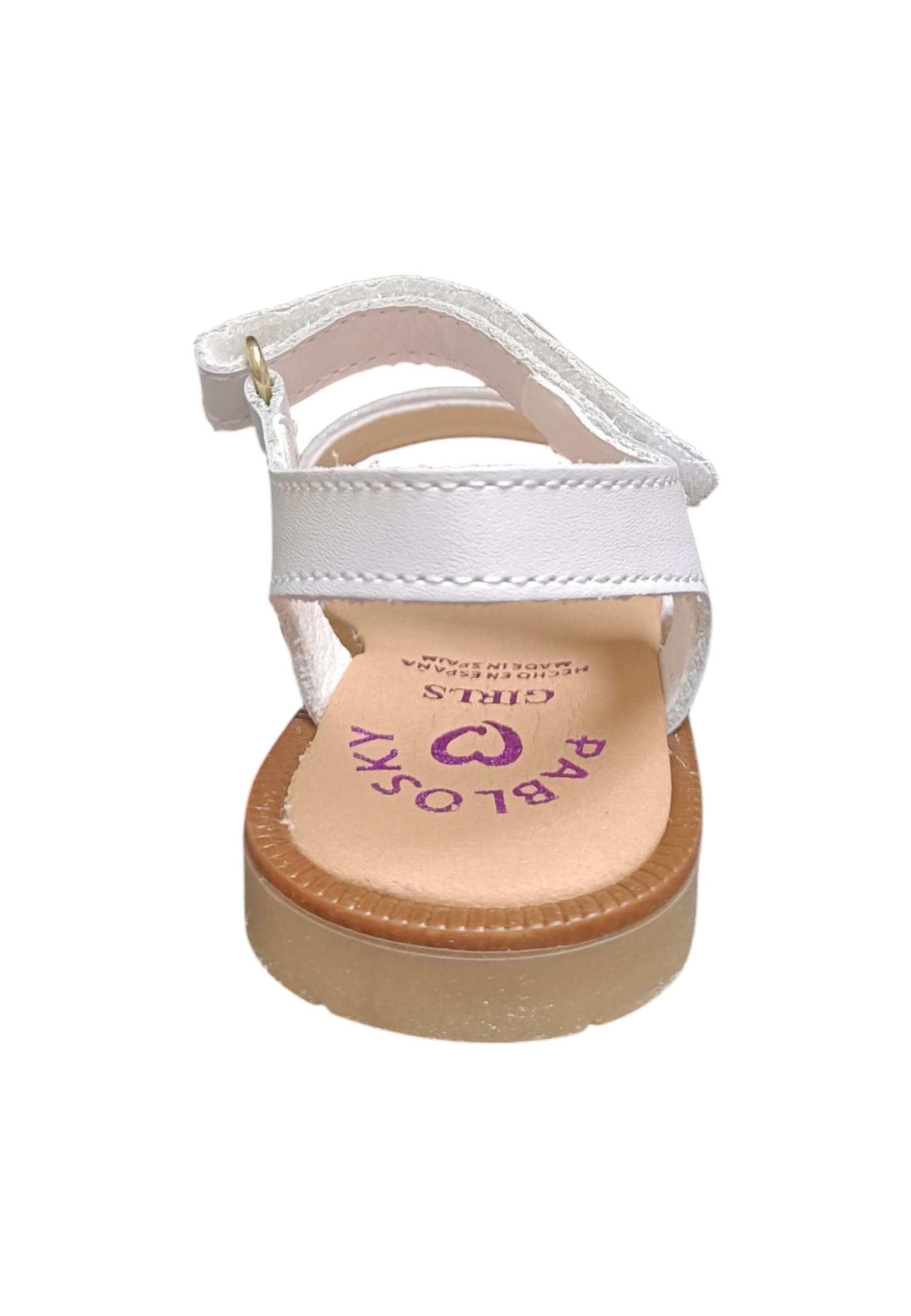Sandalo bambina Pablosky Napa bianco pelle velcro comfort anatomico in Ballerine Scarpetteria Gica - Trani, commercioVirtuoso.it