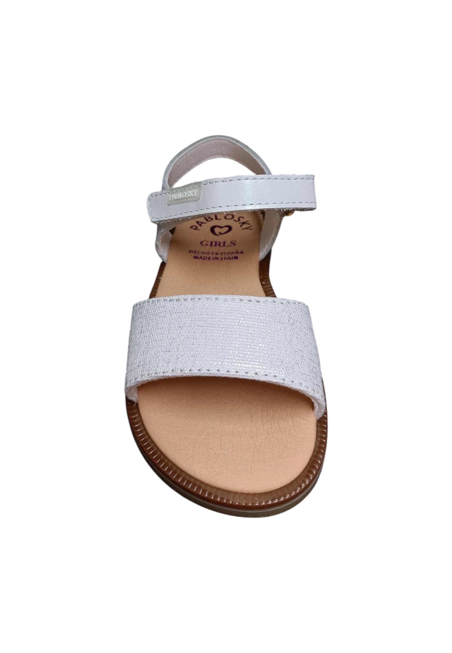 Sandalo bambina Pablosky Napa bianco pelle velcro comfort anatomico in Ballerine Scarpetteria Gica - Trani, commercioVirtuoso.it