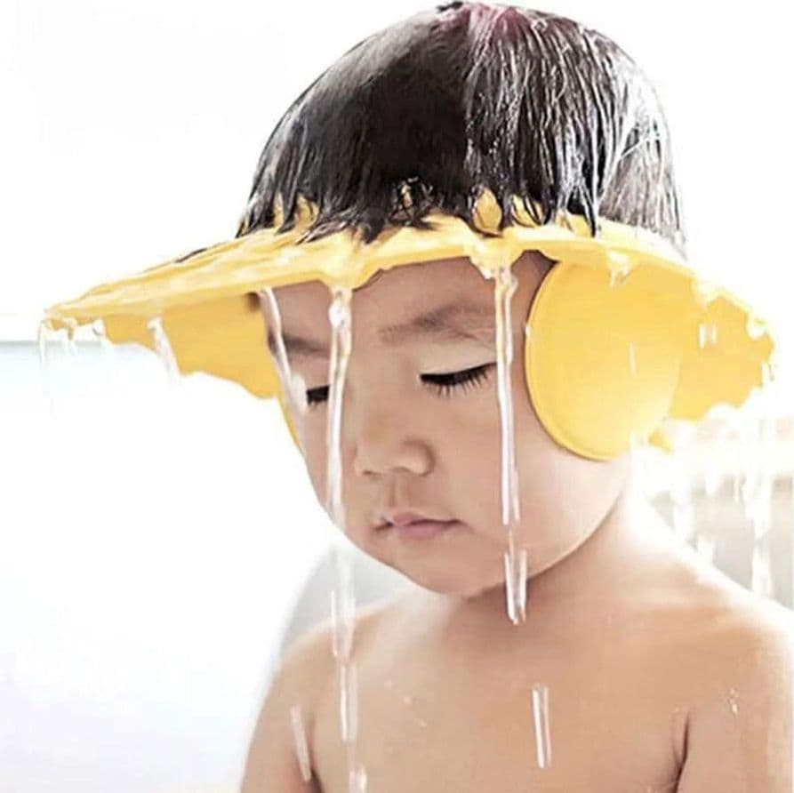 CAPPELLO DOCCIA PER BAMBINI 3 PZ CUFFIA DA BAGNO PER TESTA BAMBINO REGOLABILE VISIERA - 7