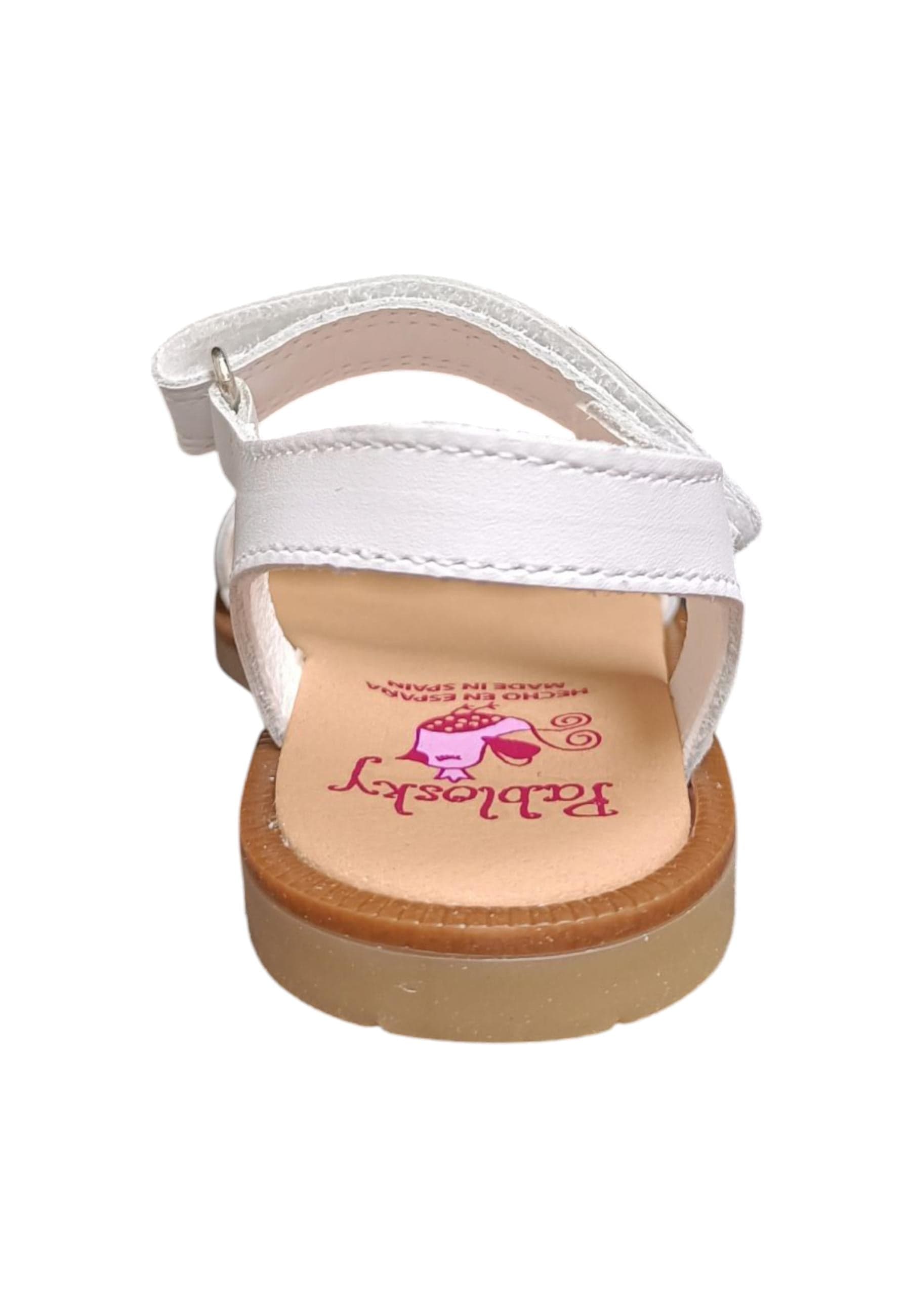 Sandalo bambina Pablosky Olimpo bianco pelle velcro comfort anatomico in Ballerine Scarpetteria Gica - Trani, commercioVirtuoso.it