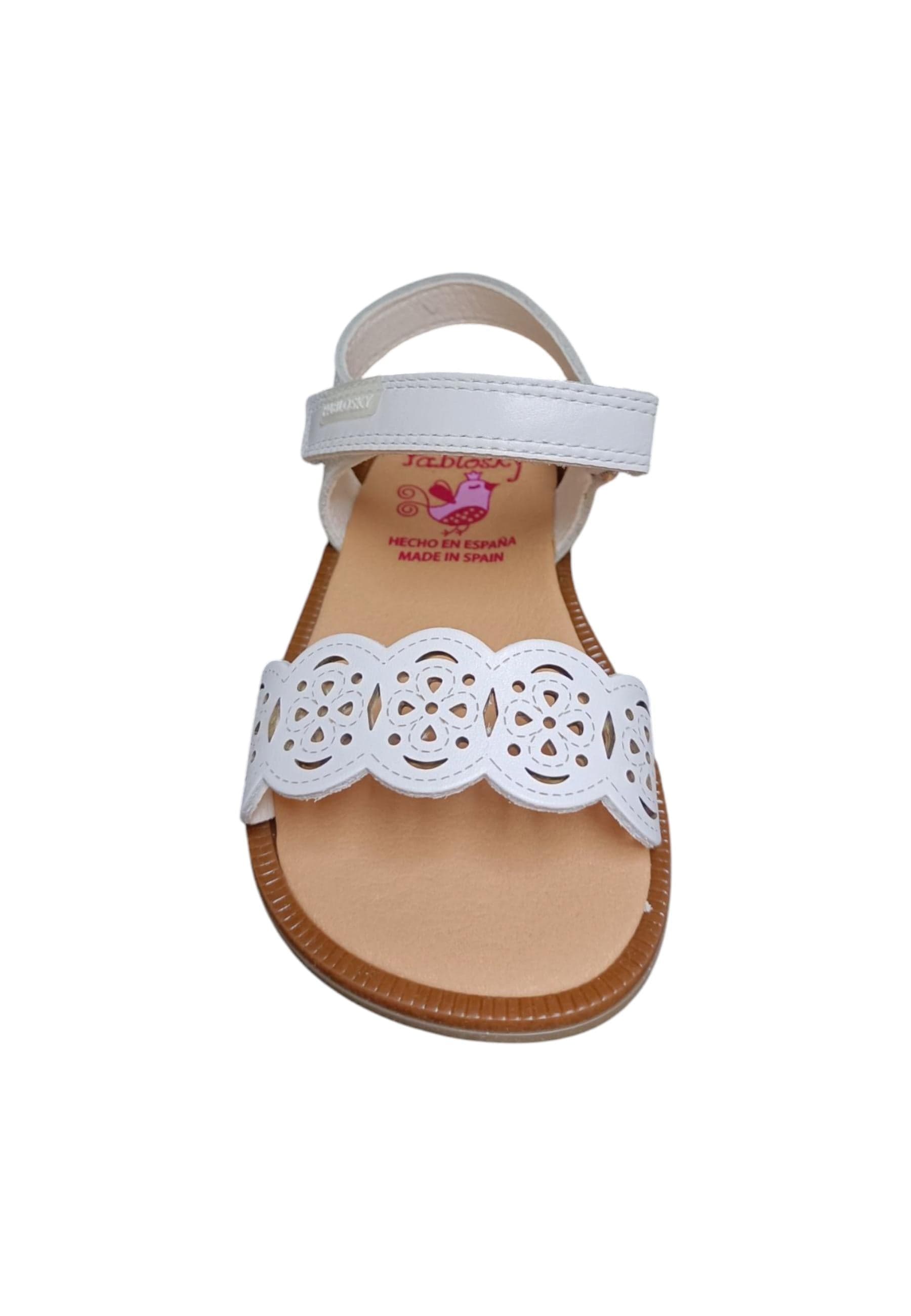 Sandalo bambina Pablosky Olimpo bianco pelle velcro comfort anatomico in Ballerine Scarpetteria Gica - Trani, commercioVirtuoso.it