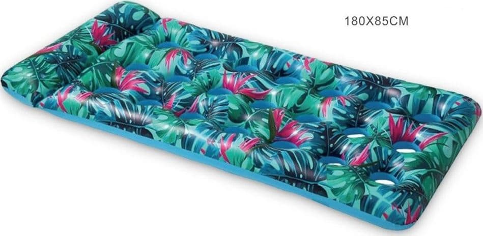 MATERASSINO GONFIABILE GALLEGGIANTE CON POGGIATESTA PER PISCINA 21 FORI 180X85CM 628529 - 6