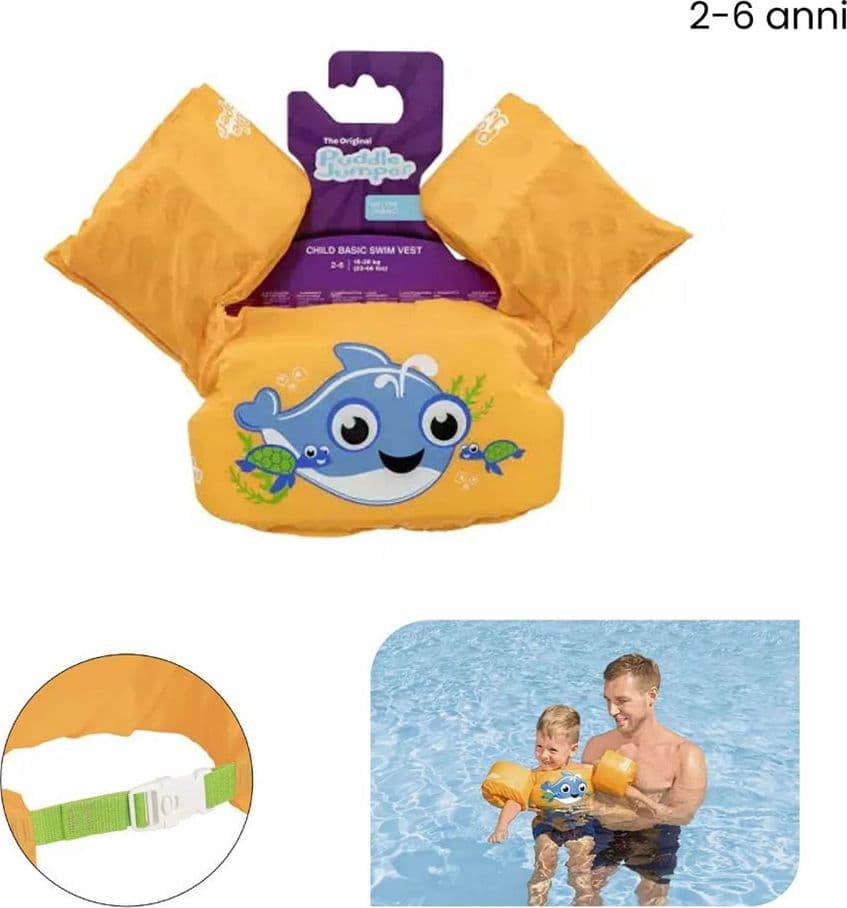 GILET SALVAGENTE PER BAMBINI CON DESIGN BALENA GIUBBOTTO GALLEGGIANTE CON BRACCIOLI 90135 - 13