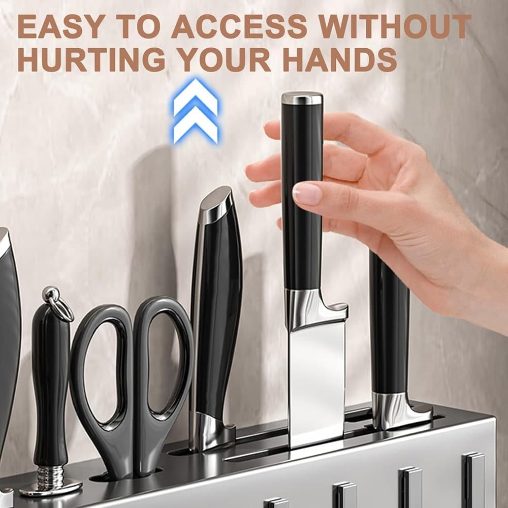 PORTA UTENSILI CON 6 GANCI ADESIVO APPENDI MESTOLI PORTA COLTELLI GADGET DA CUCINA - 7