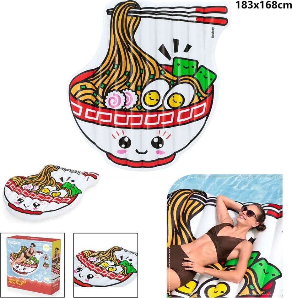 MATERASSINO ISOLA GONFIABILE FORMA CIOTOLA RAMEN 183X168 CM SPIAGGIA PISCINA 43841 - 5