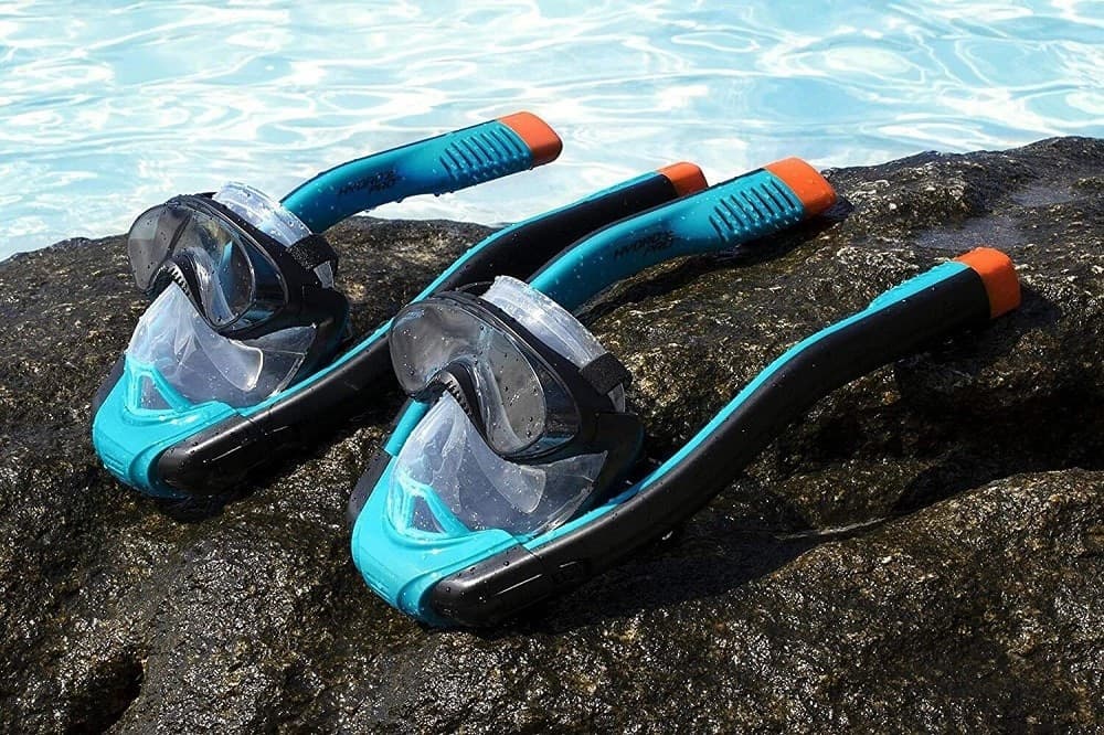 MASCHERA L/XL CON 2 BOCCAGLI DA SNORKELING SUB PER MARE PISCINA HYDRO-PRO 24058 - 16
