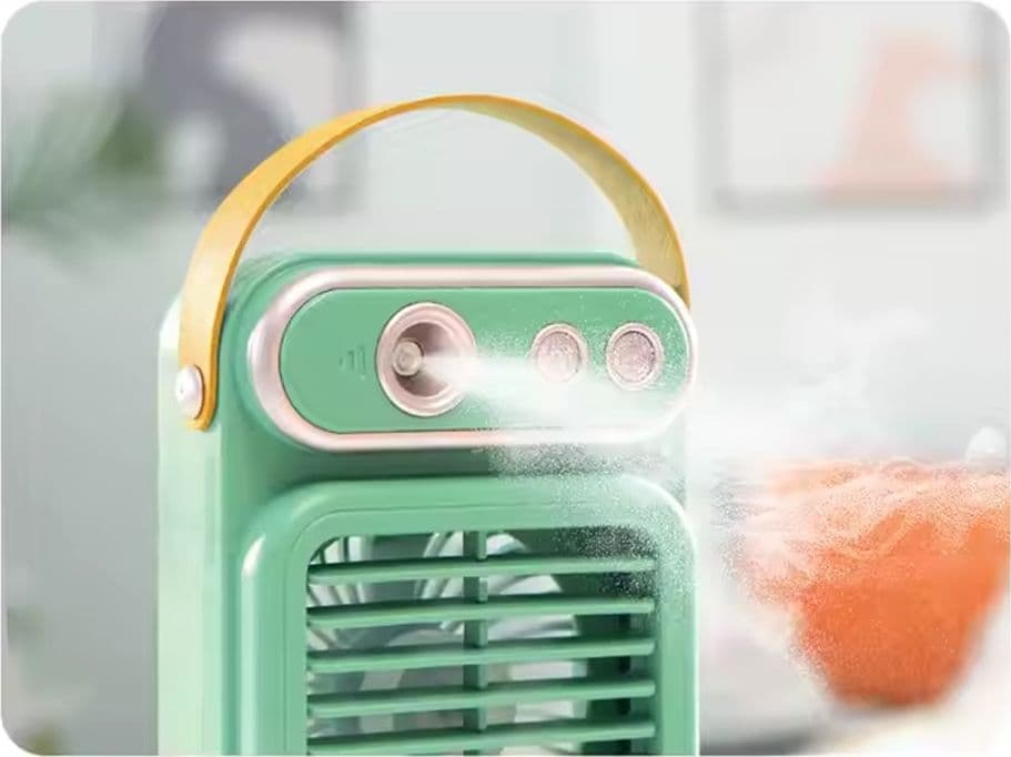 MINI VENTILATORE A SPRUZZO VINTAGE RETRO DA TAVOLO ELETTRICO PORTATILE USB BATTERIA - 13