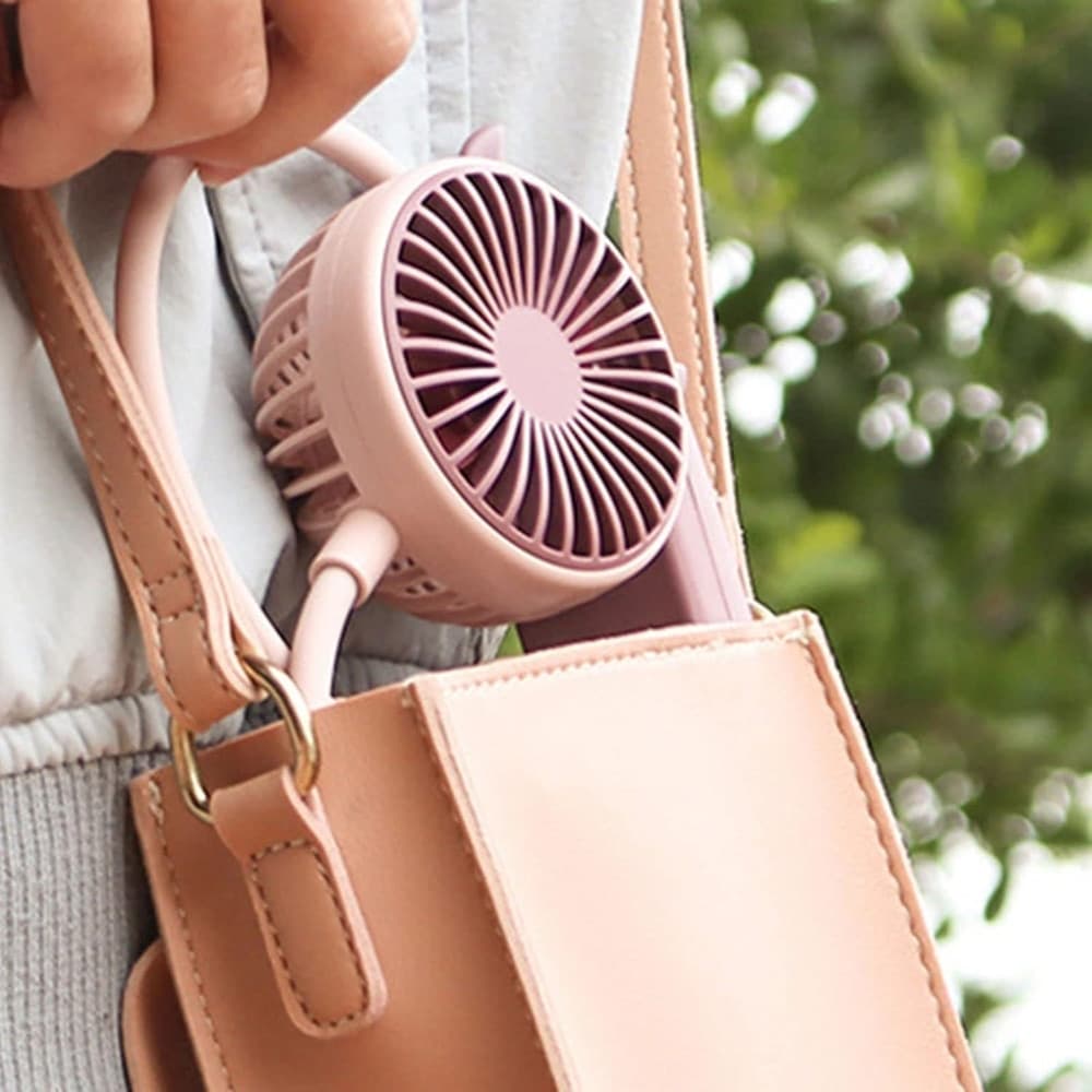 VENTILATORE PORTATILE DA APPENDERE AL COLLO 2 VELOCITÀ USB RICARICABILE PER SPORT VIAGGI - 6