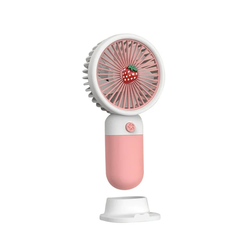 MINI VENTILATORE A MANO BATTERIA RICARICABILE USB PORTATILE TASCABILE VIAGGIO CON BASE - 23