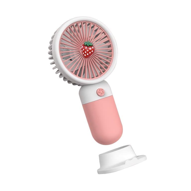MINI VENTILATORE A MANO BATTERIA RICARICABILE USB PORTATILE TASCABILE VIAGGIO CON BASE - 24