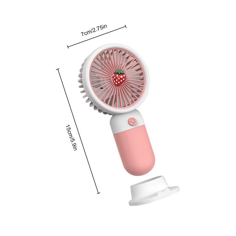 MINI VENTILATORE A MANO BATTERIA RICARICABILE USB PORTATILE TASCABILE VIAGGIO CON BASE - 25