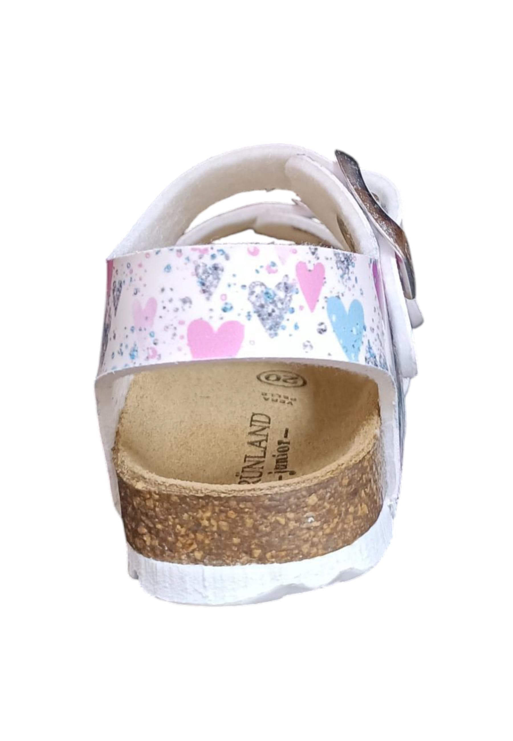 Sandalo bio bambino Grunland Junior 1113 bianco multi pelle sughero fibbia comfort in Ballerine Scarpetteria Gica - Trani, commercioVirtuoso.it