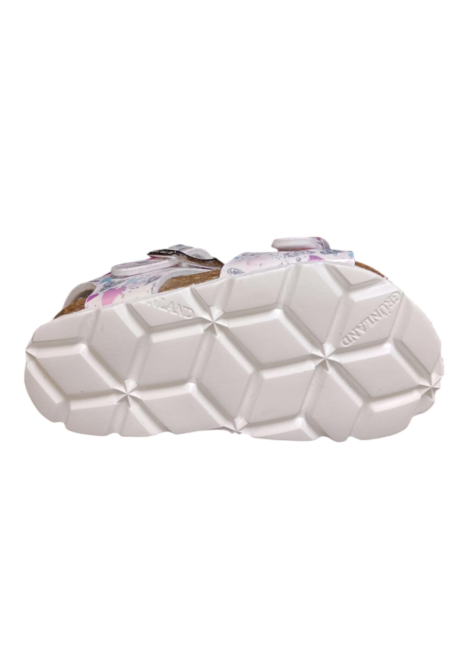 Sandalo bio bambino Grunland Junior 1113 bianco multi pelle sughero fibbia comfort in Ballerine Scarpetteria Gica - Trani, commercioVirtuoso.it
