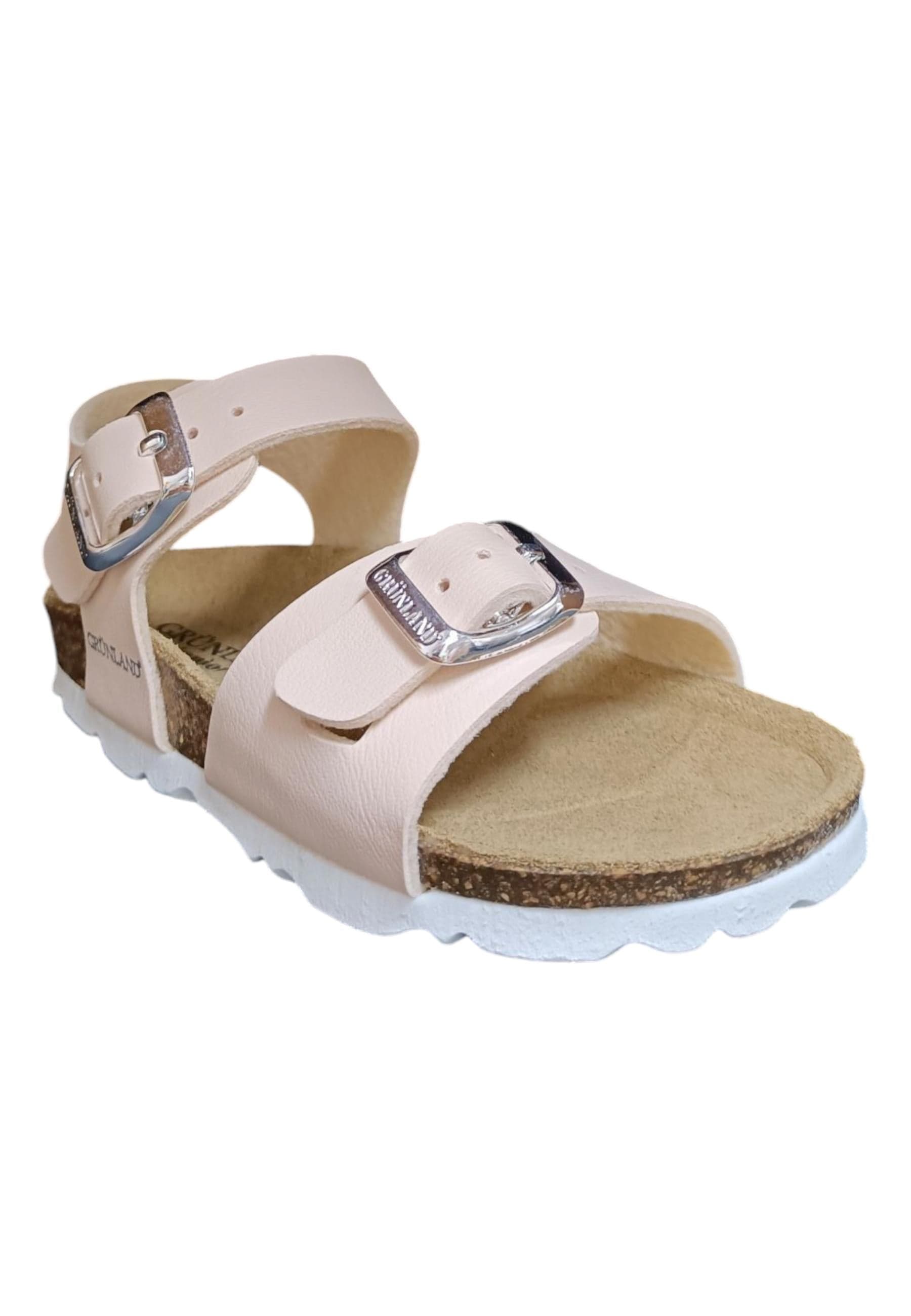 Sandalo bio bambino Grunland Junior 1569 pesca pelle sughero fibbia comfort in Ballerine Scarpetteria Gica - Trani, commercioVirtuoso.it