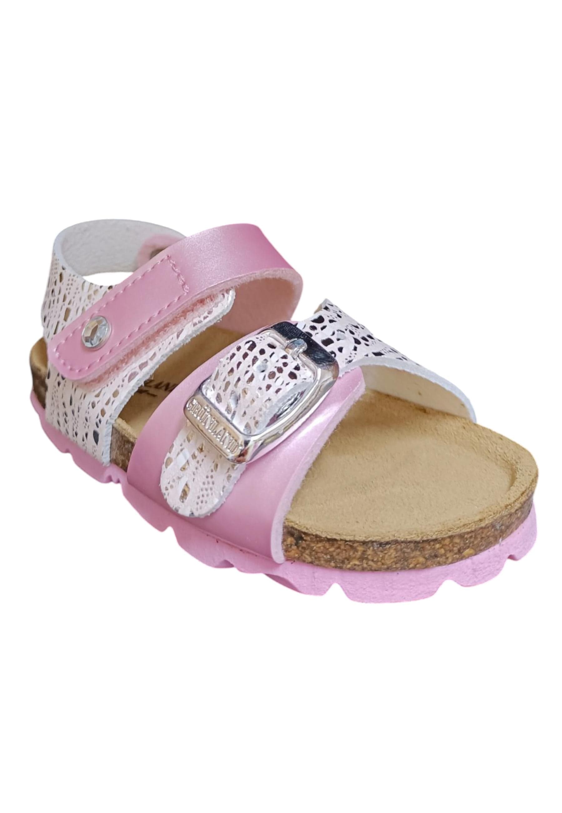 Sandalo bio bambino Grunland Junior 1116 rosa pelle sughero fibbia comfort in Ballerine Scarpetteria Gica - Trani, commercioVirtuoso.it