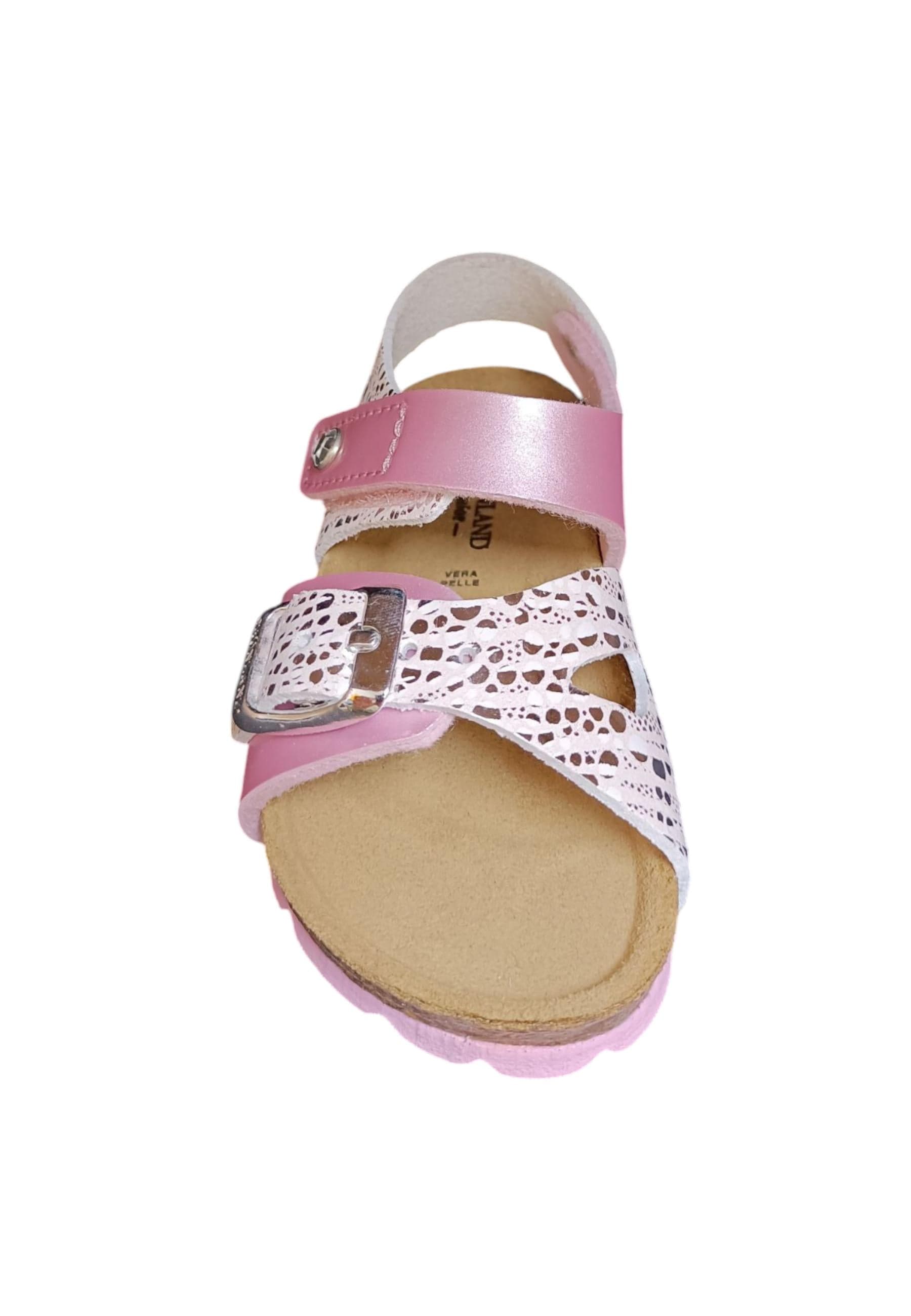 Sandalo bio bambino Grunland Junior 1116 rosa pelle sughero fibbia comfort in Ballerine Scarpetteria Gica - Trani, commercioVirtuoso.it