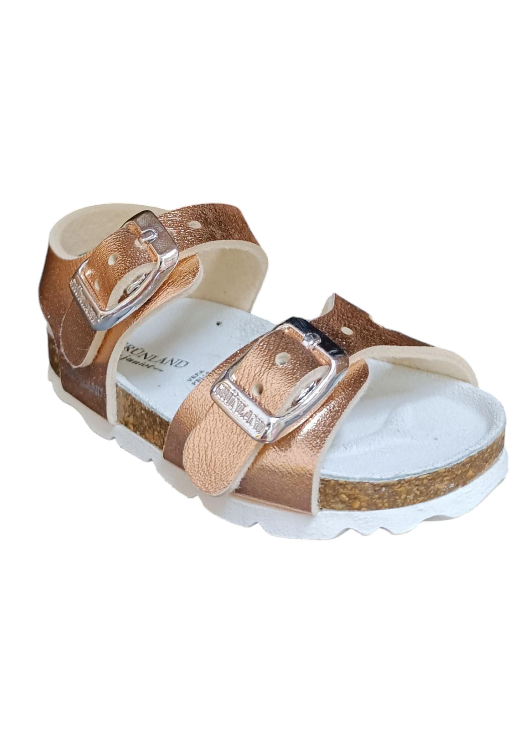 Sandalo bio bambino Grunland Junior 0392 cipria pelle sughero fibbia comfort in Ballerine Scarpetteria Gica - Trani, commercioVirtuoso.it