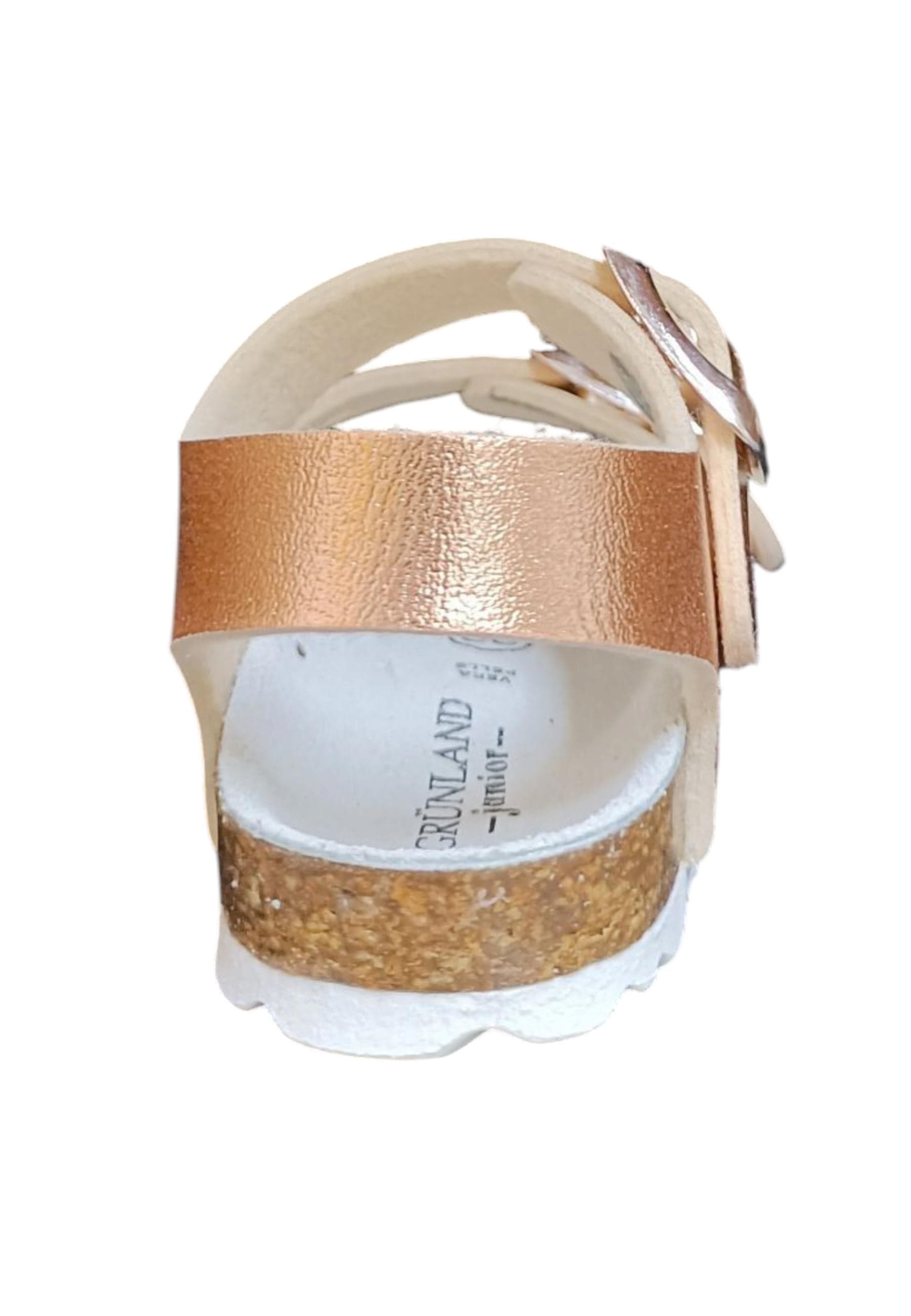 Sandalo bio bambino Grunland Junior 0392 cipria pelle sughero fibbia comfort in Ballerine Scarpetteria Gica - Trani, commercioVirtuoso.it