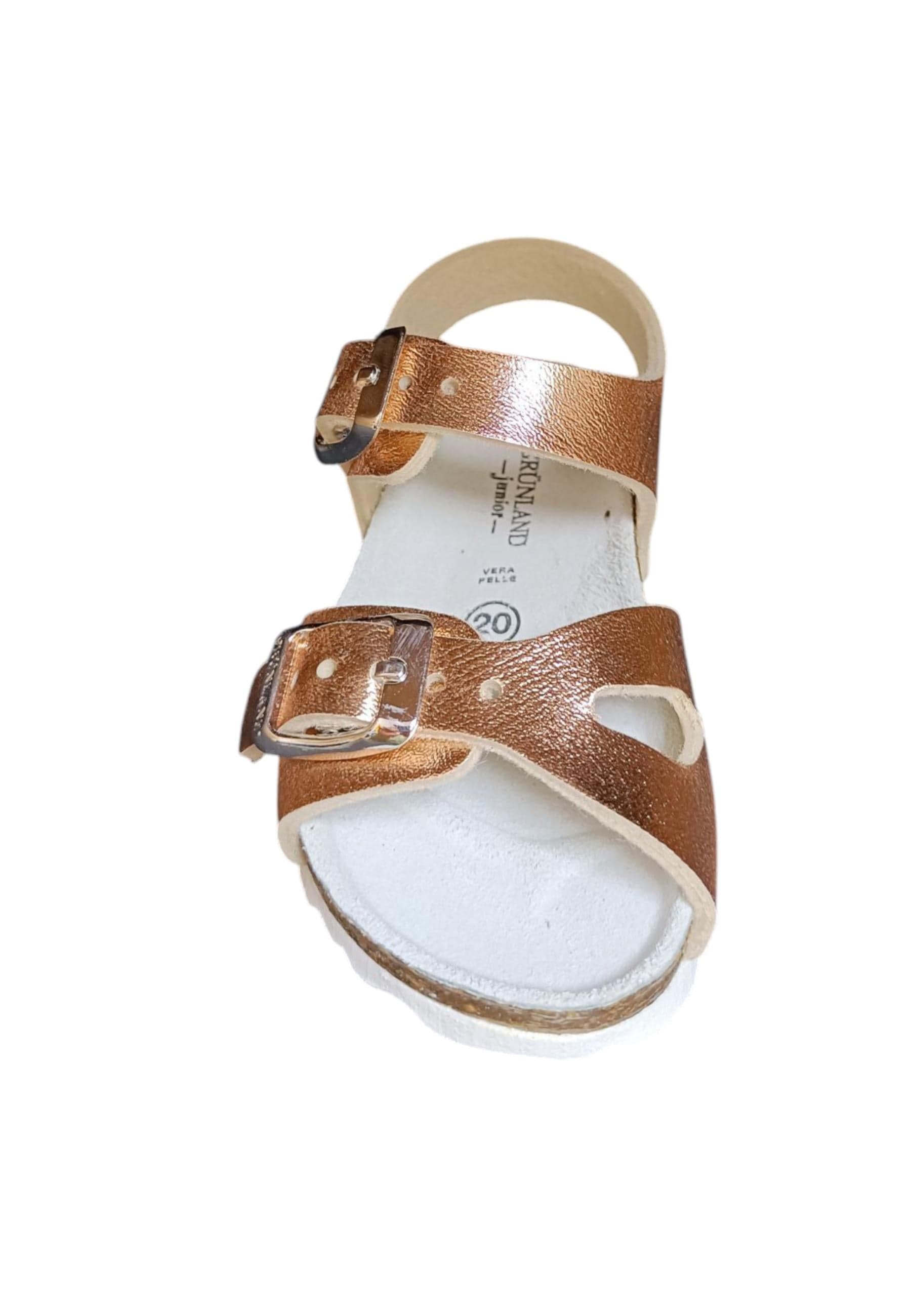 Sandalo bio bambino Grunland Junior 0392 cipria pelle sughero fibbia comfort in Ballerine Scarpetteria Gica - Trani, commercioVirtuoso.it