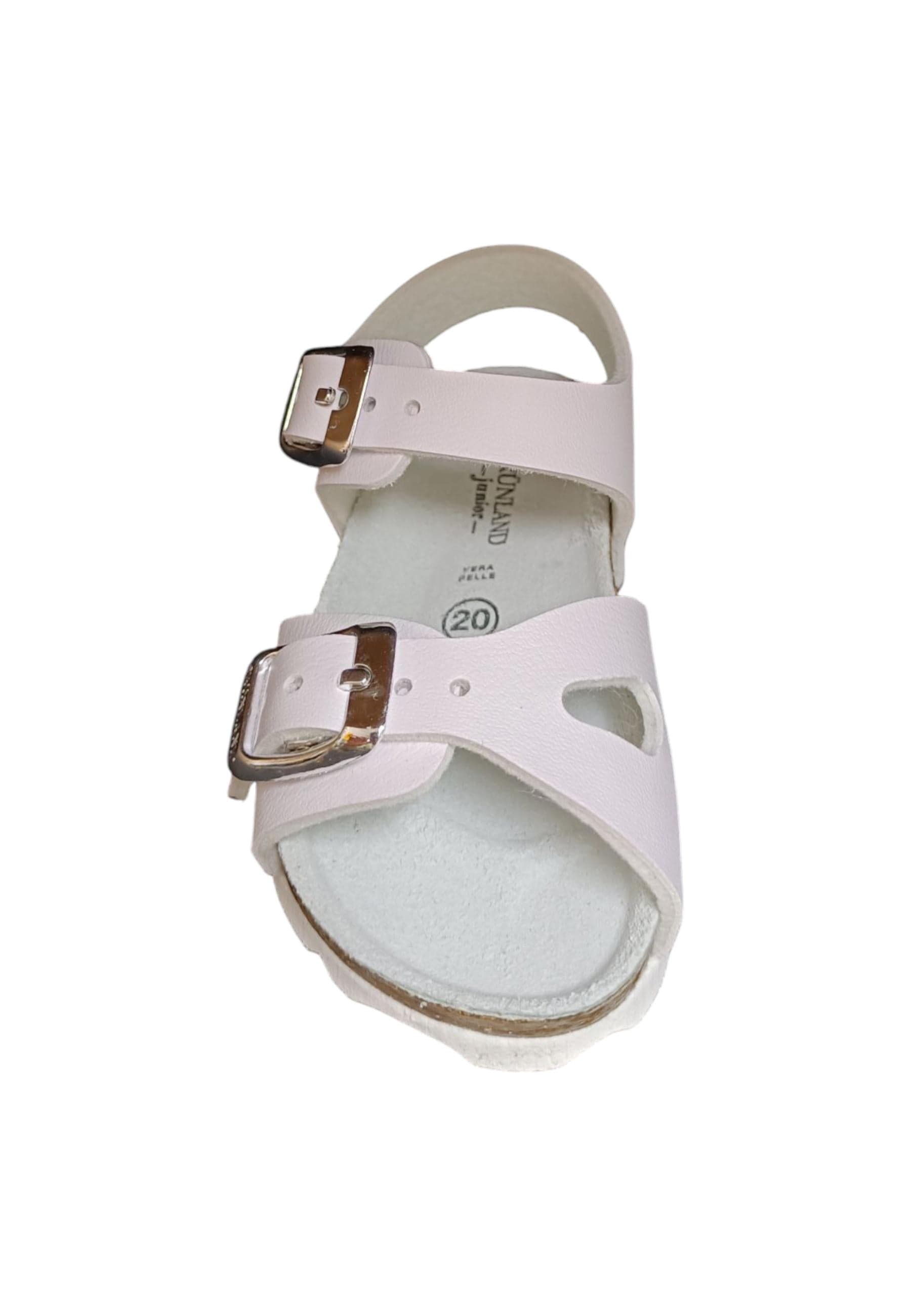 Sandalo bio bambino Grunland Junior 0027 bianco pelle sughero fibbia comfort in Ballerine Scarpetteria Gica - Trani, commercioVirtuoso.it