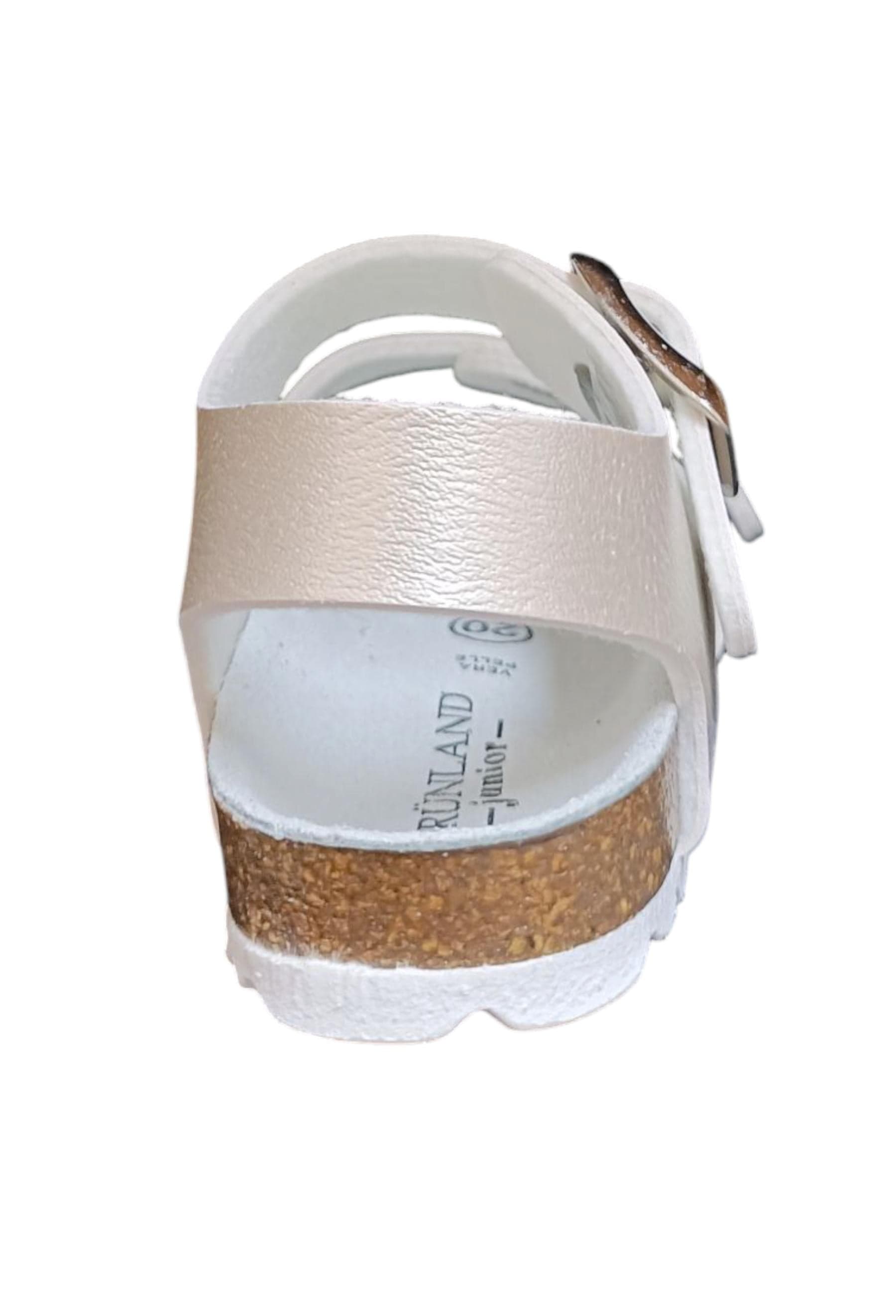 Sandalo bio bambino Grunland Junior 0392 perla pelle sughero fibbia comfort in Ballerine Scarpetteria Gica - Trani, commercioVirtuoso.it