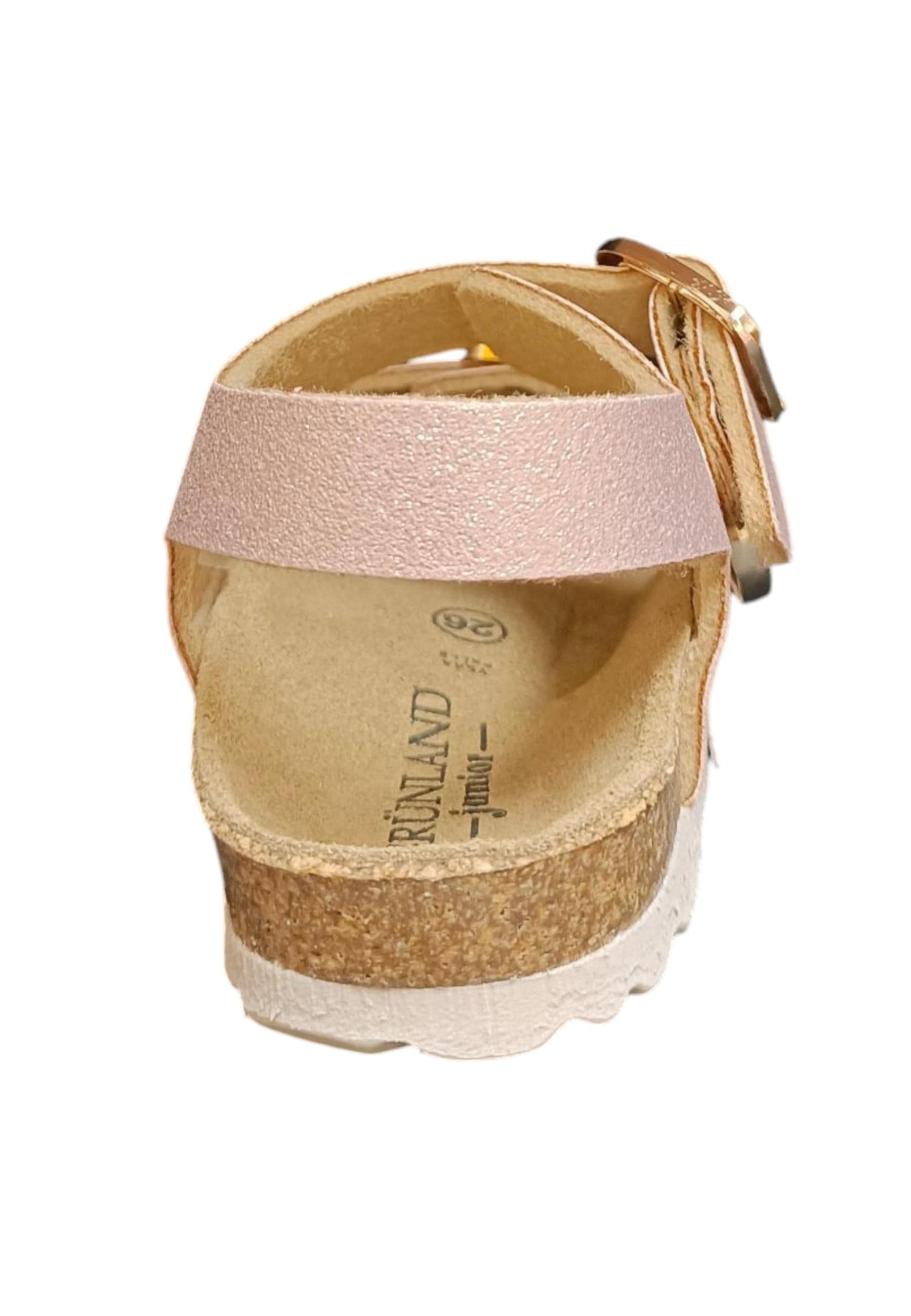 Sandalo bio bambino Grunland Junior 1153 cipria pelle sughero fibbia comfort in Ballerine Scarpetteria Gica - Trani, commercioVirtuoso.it