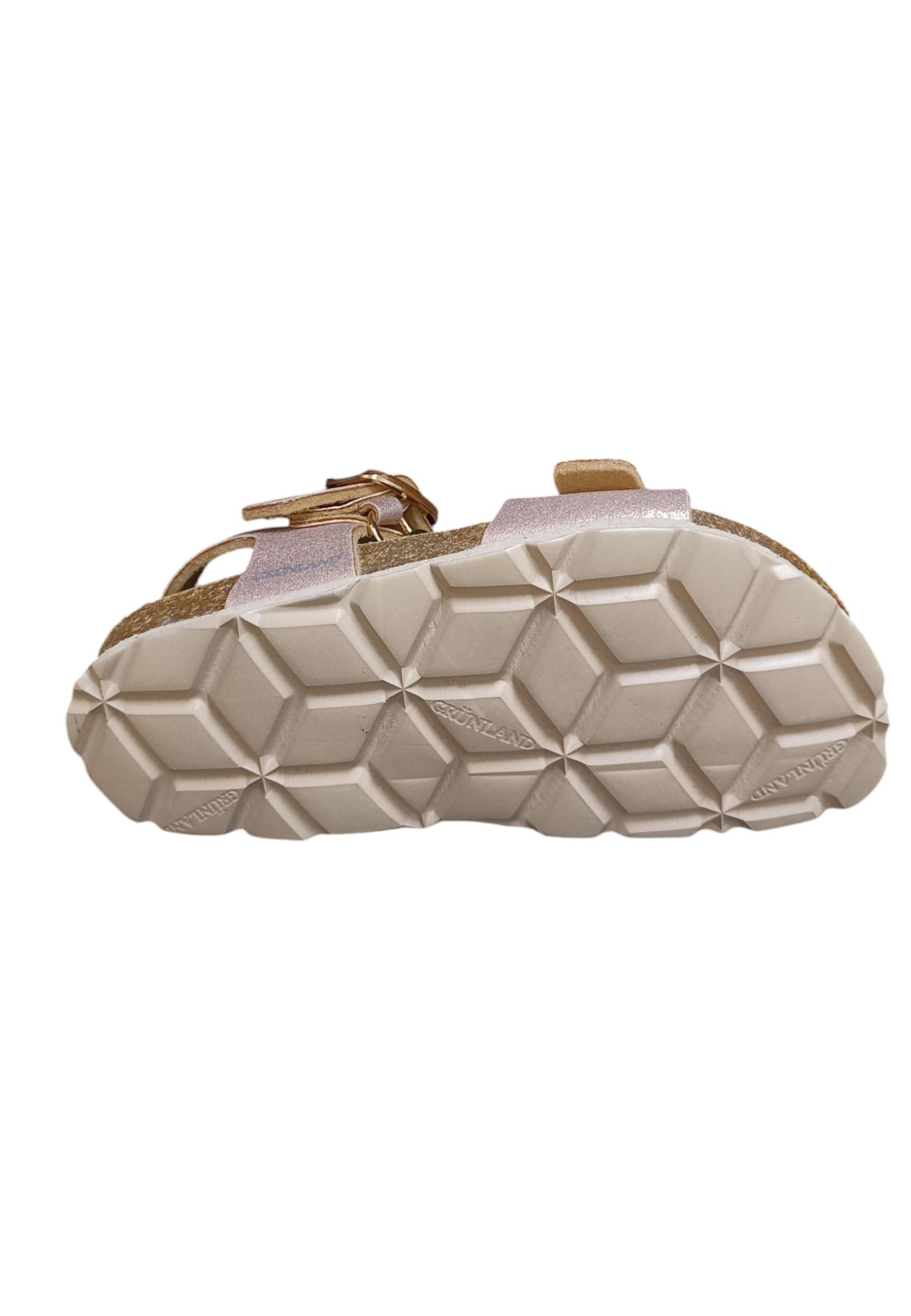 Sandalo bio bambino Grunland Junior 1153 cipria pelle sughero fibbia comfort in Ballerine Scarpetteria Gica - Trani, commercioVirtuoso.it