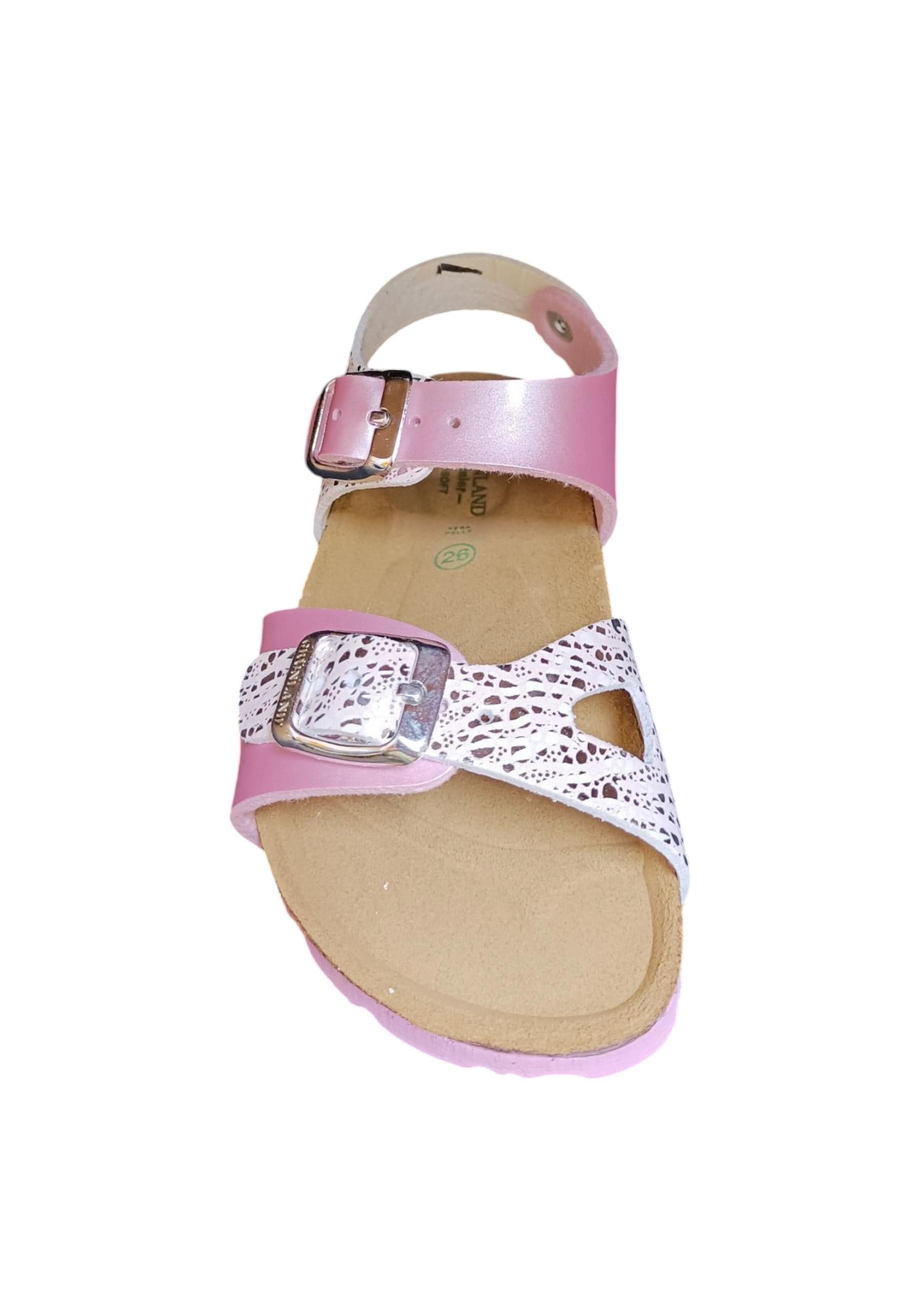 Sandalo bio bambino Grunland Junior 1129 rosa pelle sughero fibbia comfort in Ballerine Scarpetteria Gica - Trani, commercioVirtuoso.it