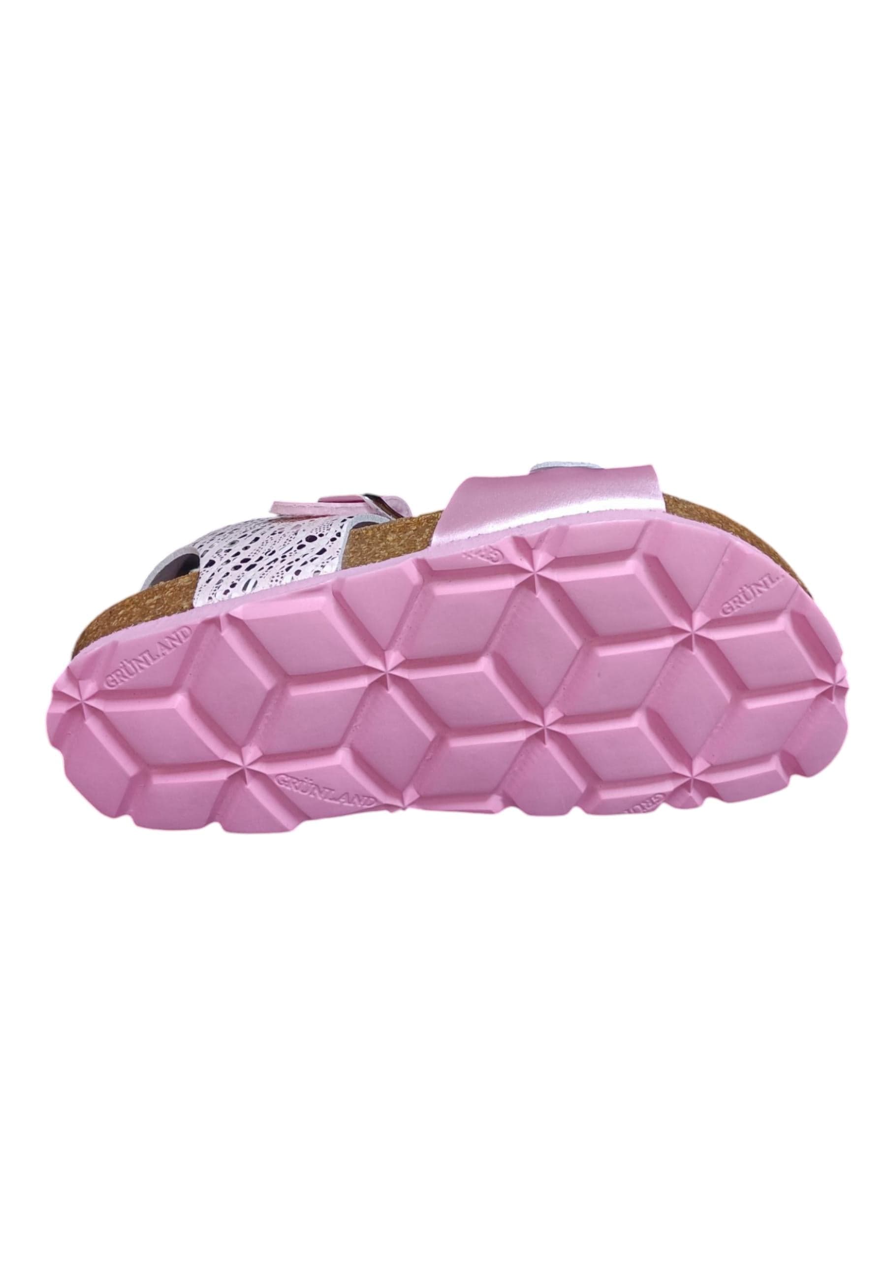 Sandalo bio bambino Grunland Junior 1129 rosa pelle sughero fibbia comfort in Ballerine Scarpetteria Gica - Trani, commercioVirtuoso.it