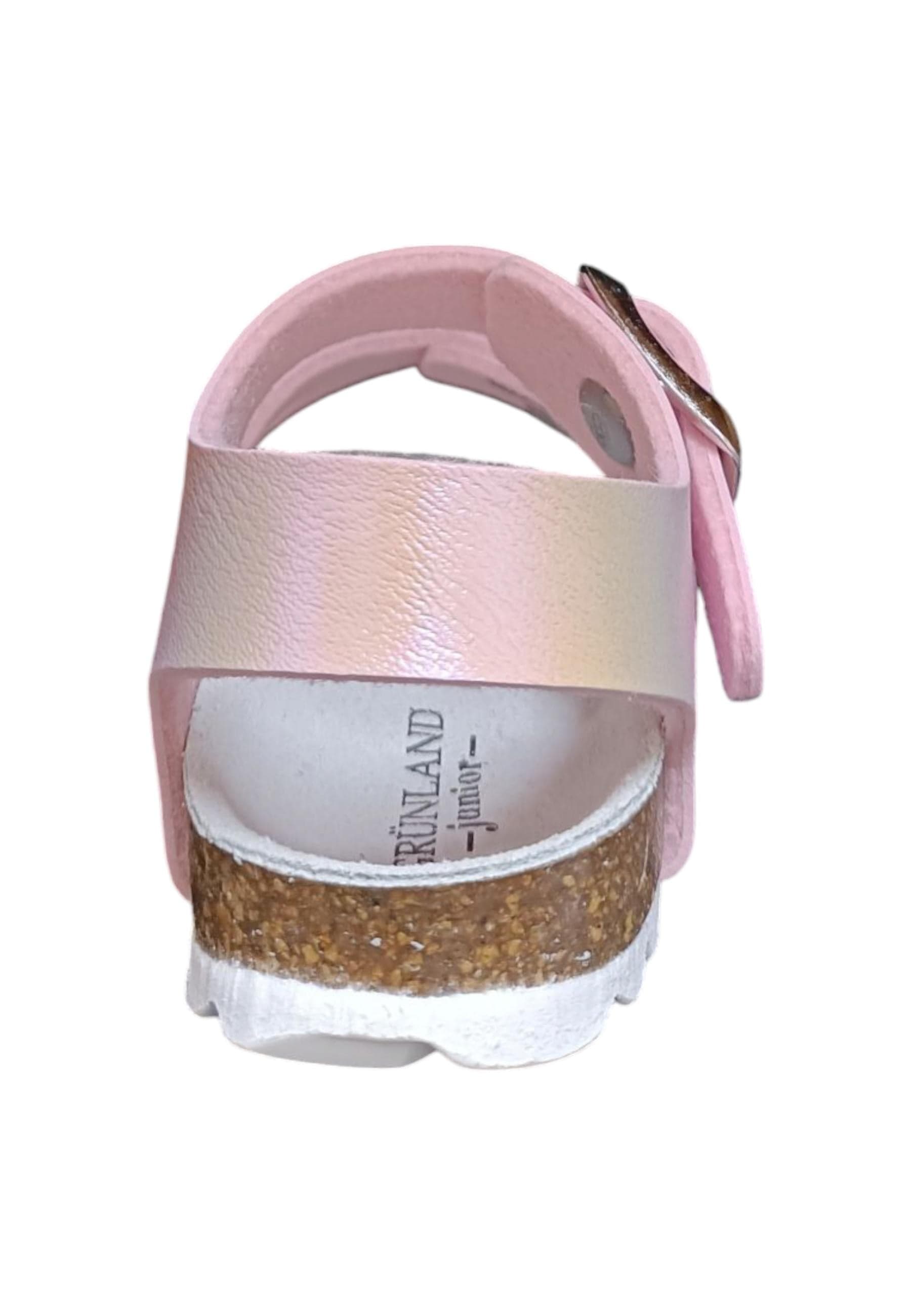 Sandalo bio bambino Grunland Junior 0392 rosa pelle sughero fibbia comfort in Ballerine Scarpetteria Gica - Trani, commercioVirtuoso.it