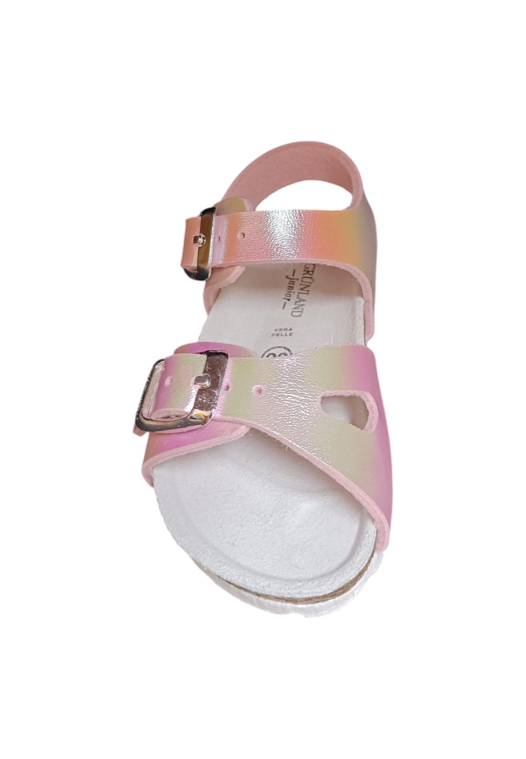 Sandalo bio bambino Grunland Junior 0392 rosa pelle sughero fibbia comfort in Ballerine Scarpetteria Gica - Trani, commercioVirtuoso.it