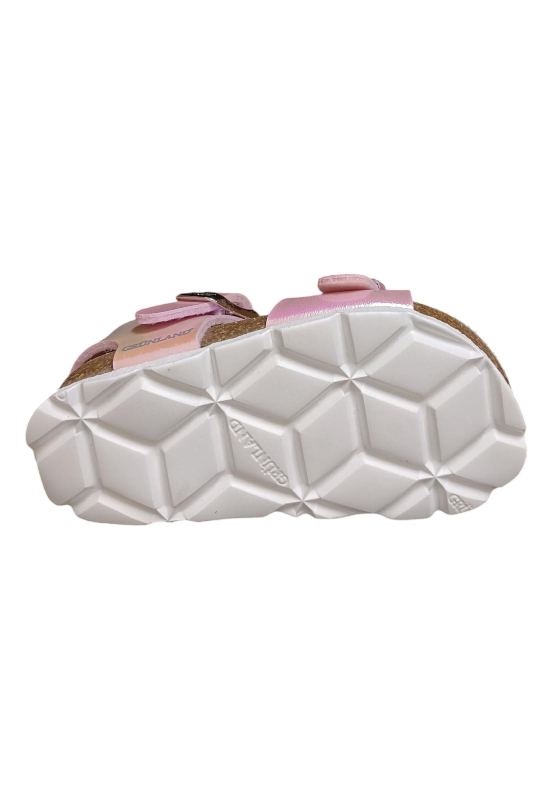 Sandalo bio bambino Grunland Junior 0392 rosa pelle sughero fibbia comfort in Ballerine Scarpetteria Gica - Trani, commercioVirtuoso.it